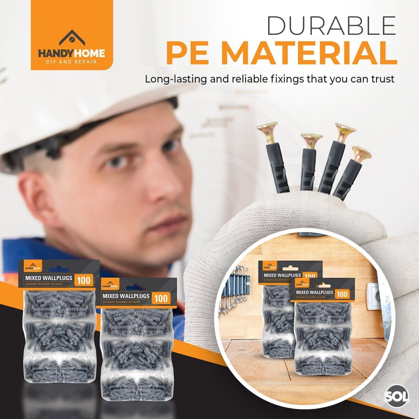 Wall Plugs Plasterboard Assorted Rawl Heavy Duty | 100 Pack
