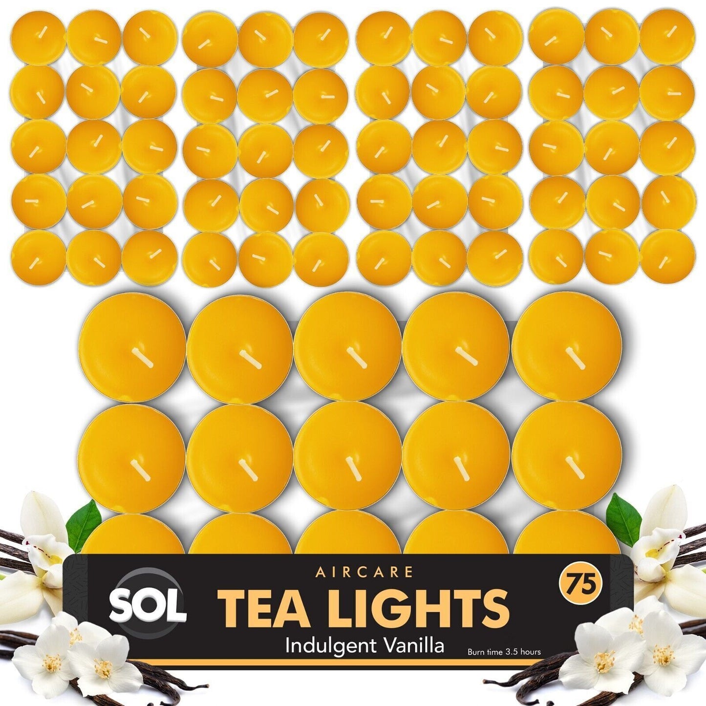 Scented Tea Light Candles | 4 Hour Burn Fragrance | 75 Pack