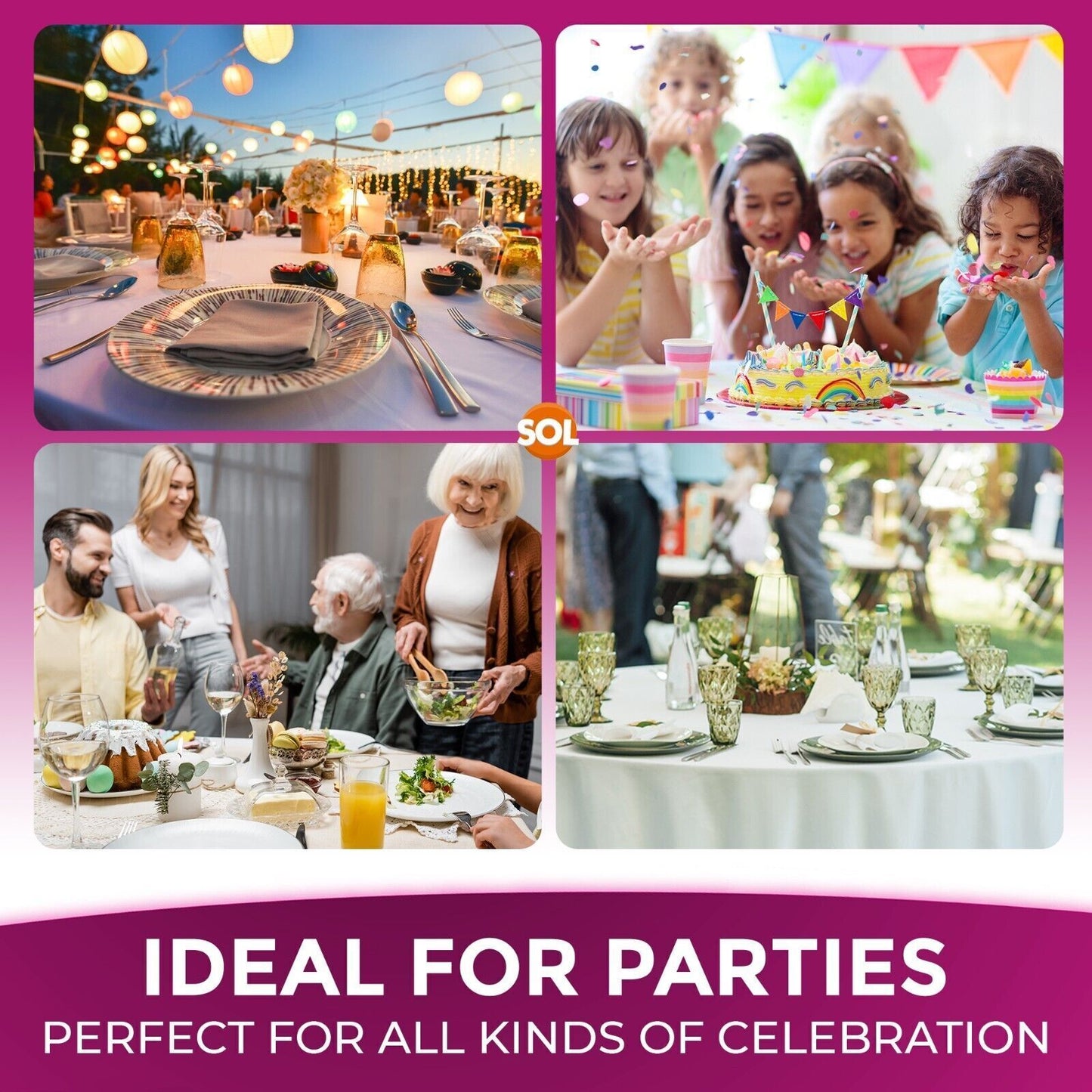 Plastic Table Covers Round 1.4M | Disposable Wipe Clean Party Cloth | 3 Pack