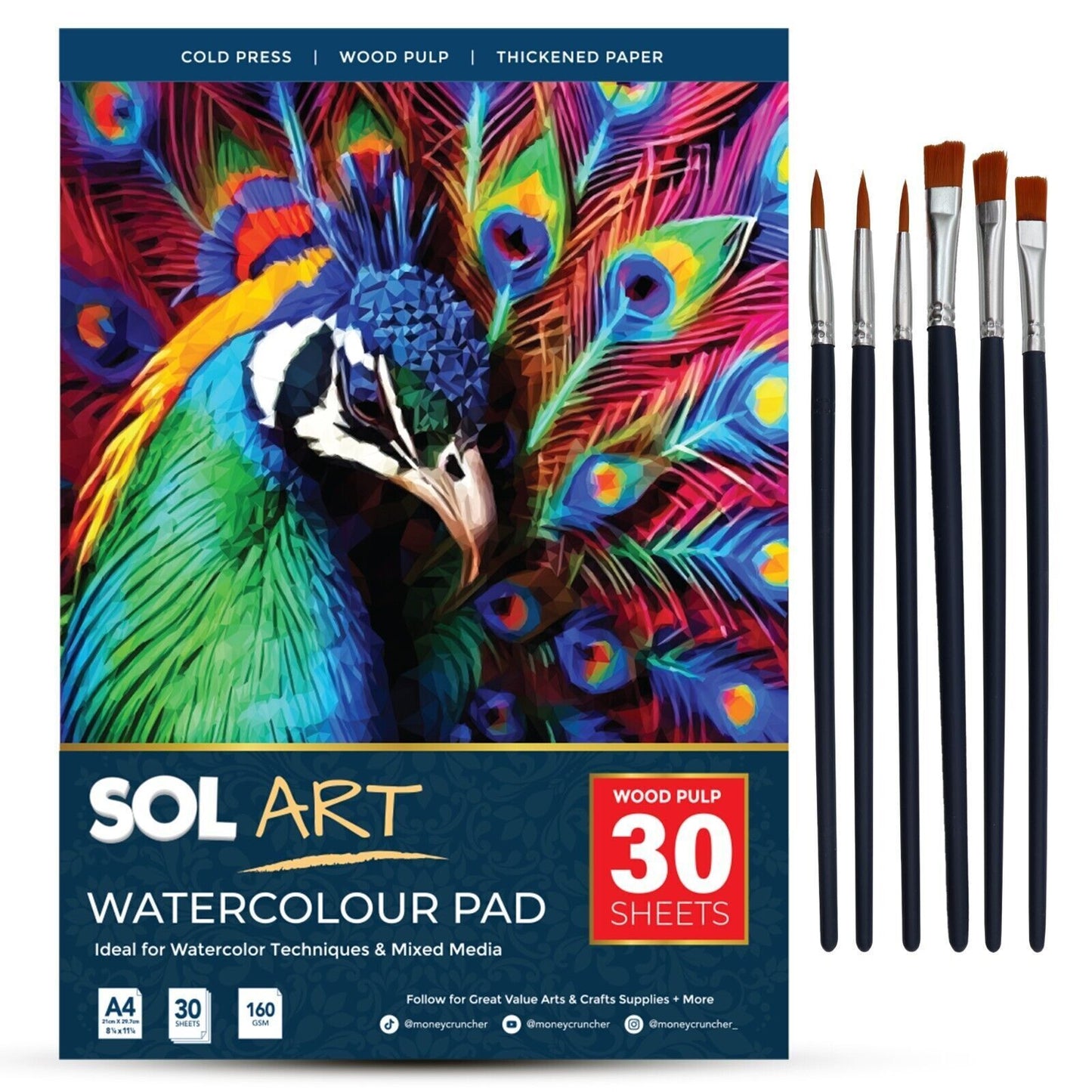 A4 Watercolour Pad Cold Pressed | Sketch & Drawing | 30 Pack