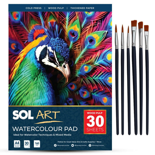 A4 Watercolour Pad Cold Pressed | Sketch & Drawing | 30 Pack