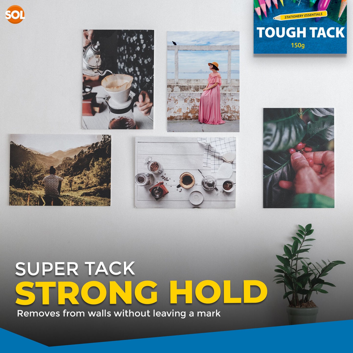 1-24 Tough Tack Blue Tac Reusable Sticky Adhesive Putty | 150g