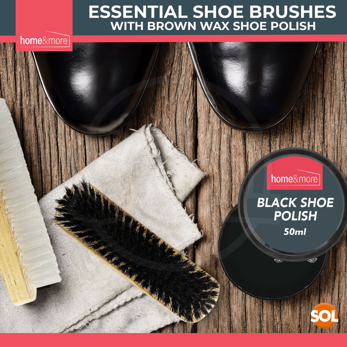Shoe Brush Set | Leather Shoe Polish Brushes for Black & Brown Shoes | 2 Pack