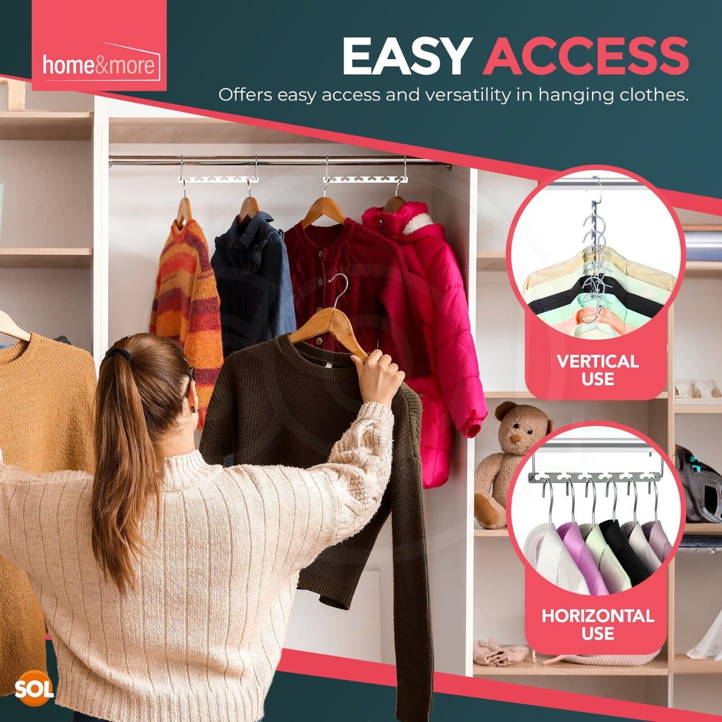 Space Saver Hangers Clothes Coat Wardrobe | Metal Magic | 4 Pack