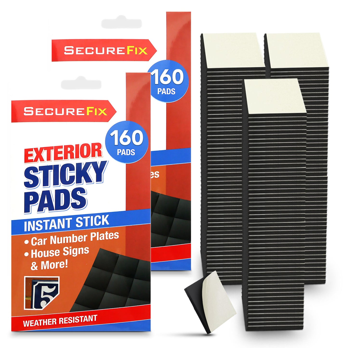 80-320 Exterior Sticky Pads | Strong Double Sided Self Adhesive Outdoor Mounting