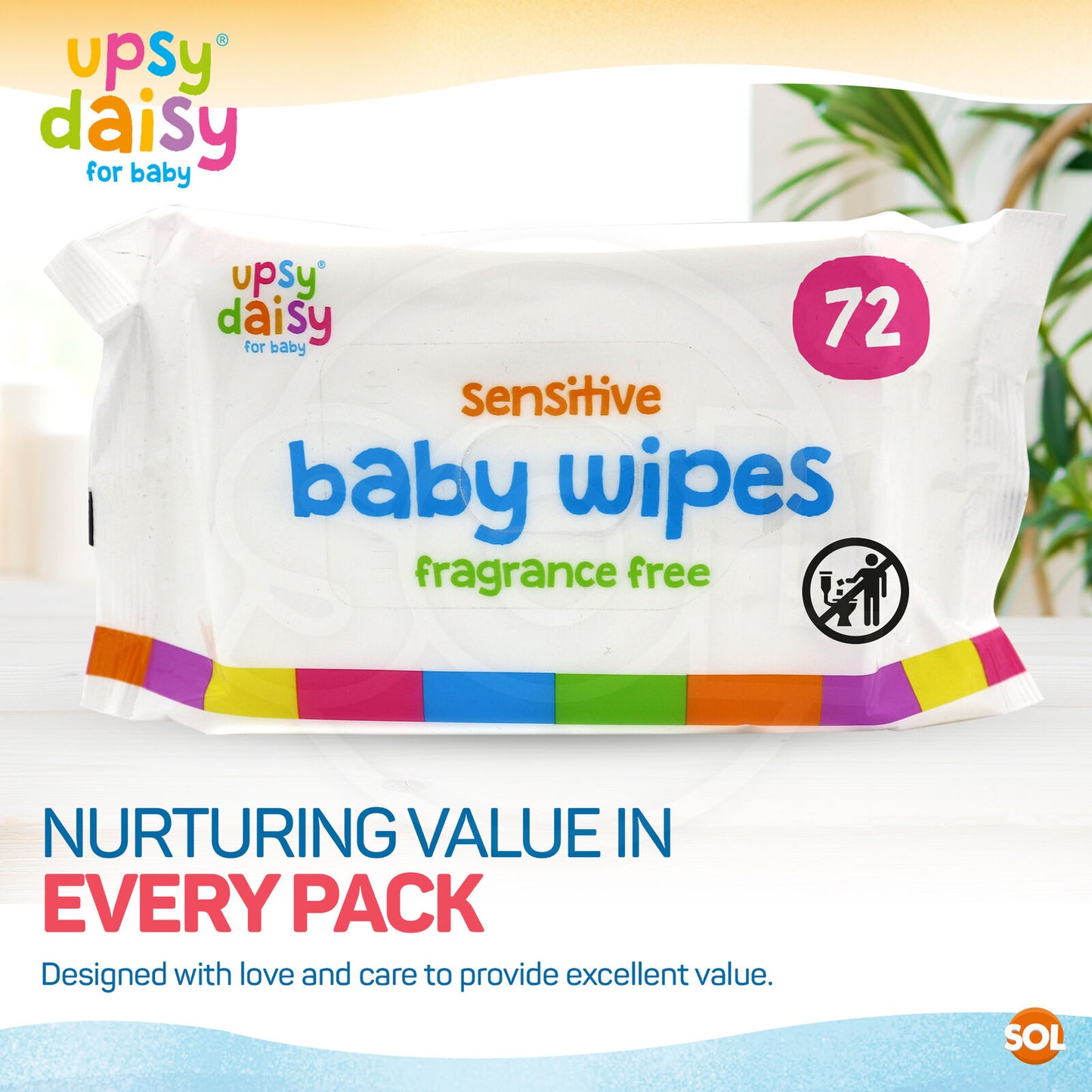 Baby Wipes Case Bulk 24 x 72 Packs (1728 Wipes) | Wet Wipes Multipack Sensitive