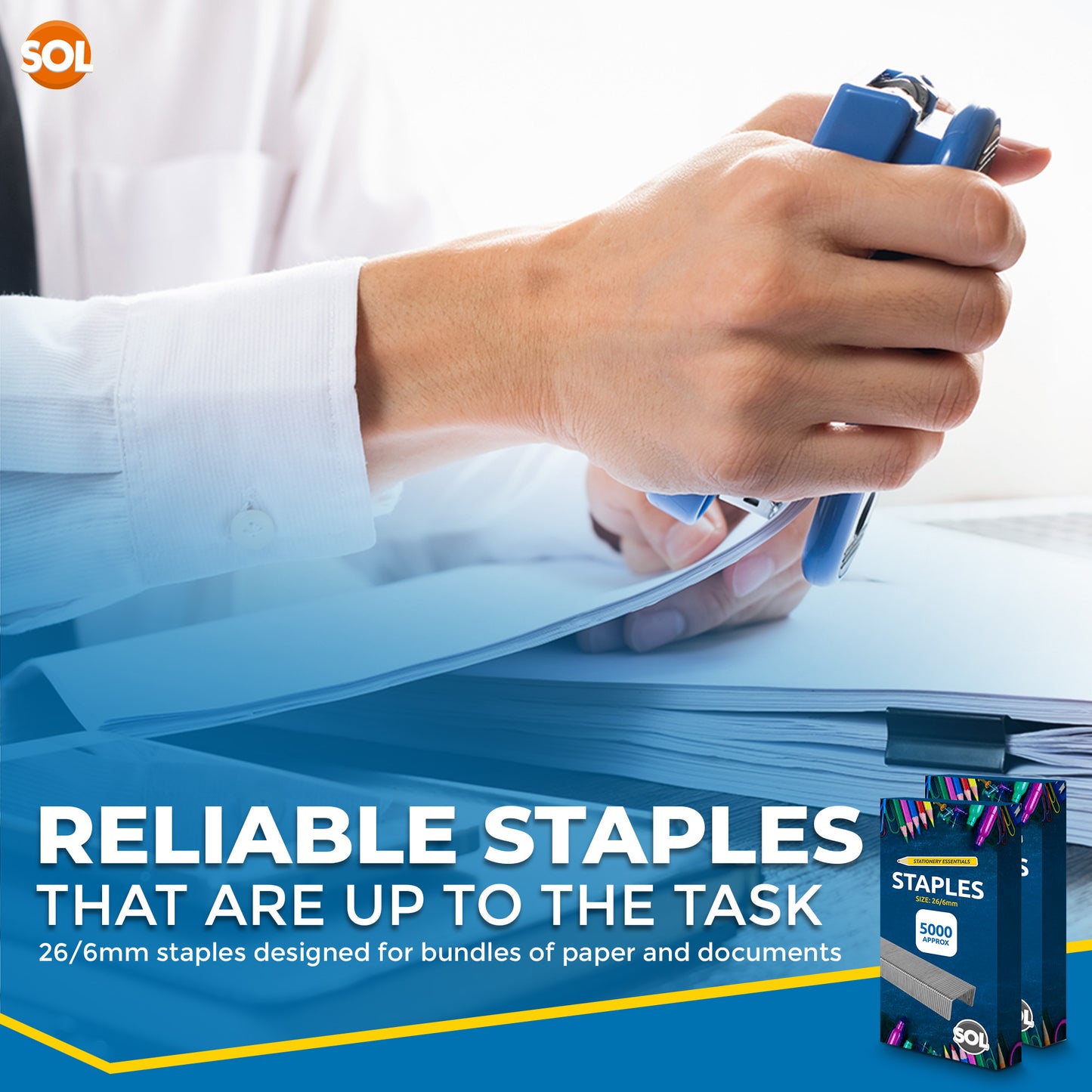 Office Staples 26/6 | Standard Fit Staplers | 5000 Pack