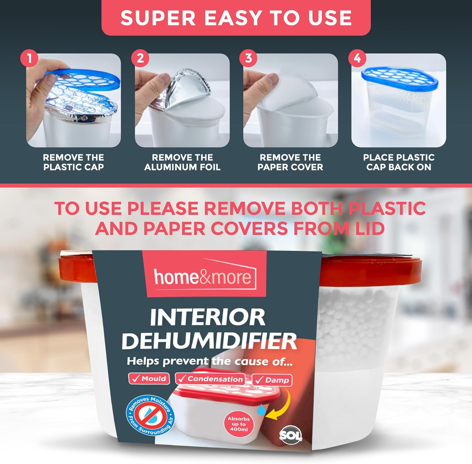 6-36 DEHUMIDIFIER Interior Damp Moisture Mould Mildew Remover Trap Home Caravan