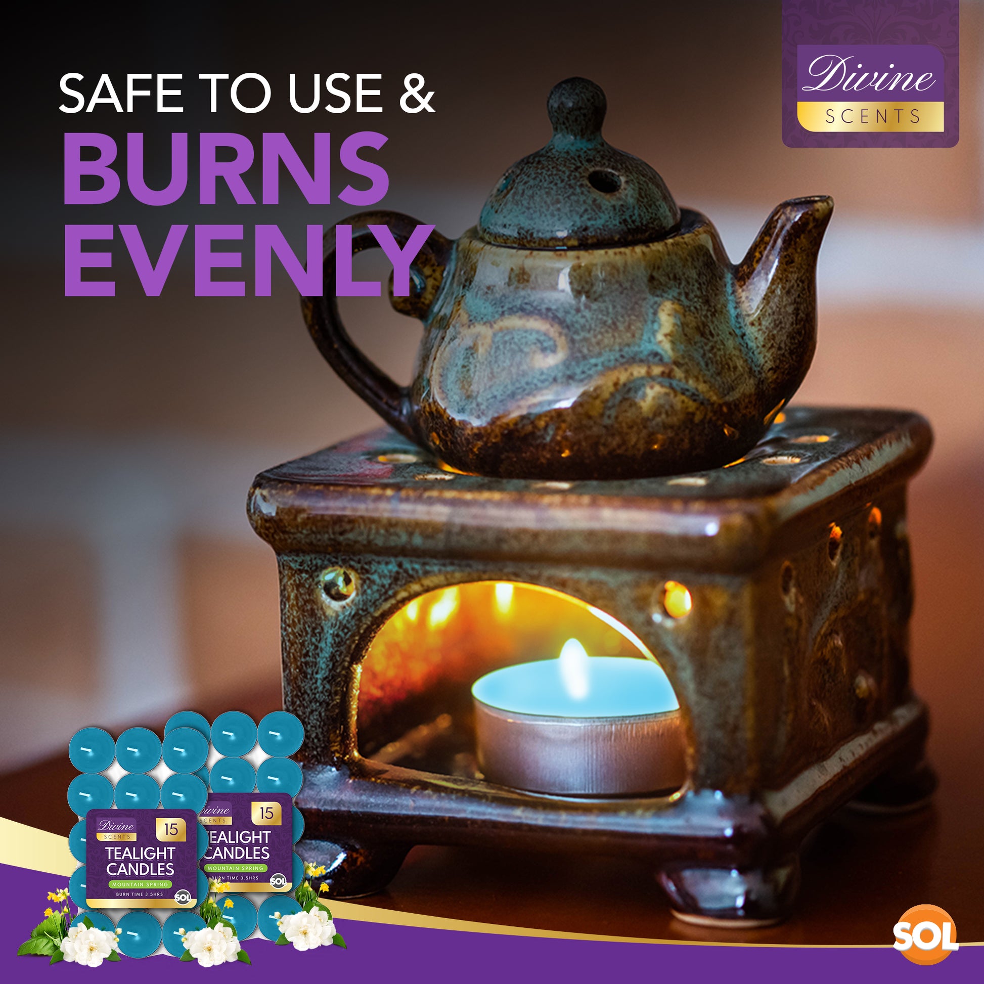 30pk Scented Tea Lights Candles | Various Perfumes 4 Hour Burn Night T Tealights