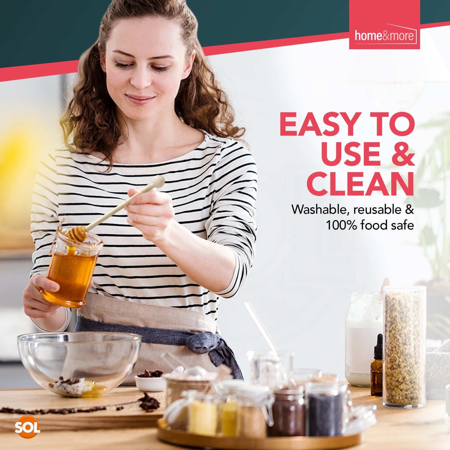 Wooden Honey Spoon 16cm Syrup Dipper Drizzler Stick | 2 Pack