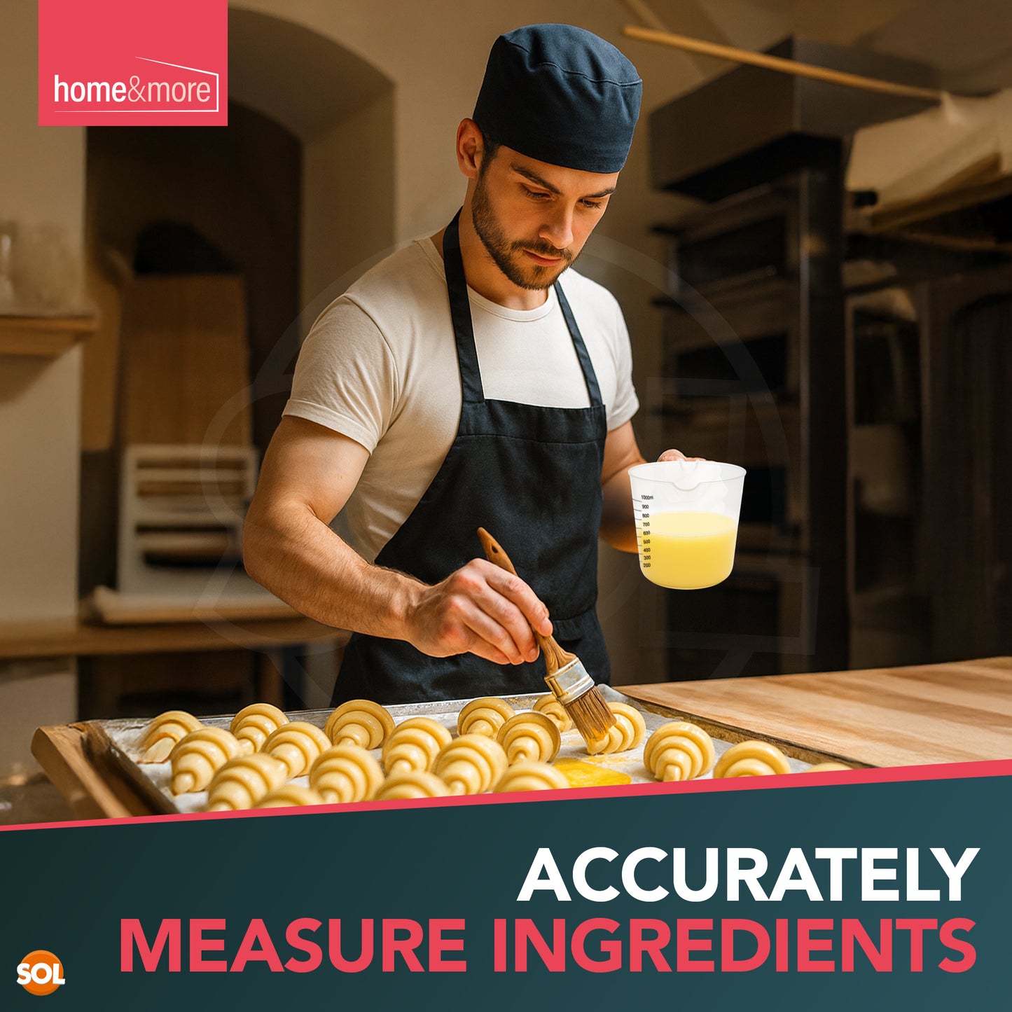 Plastic Measuring Jug 1 Litre | Baking Kitchen Stackable | 3 Pack