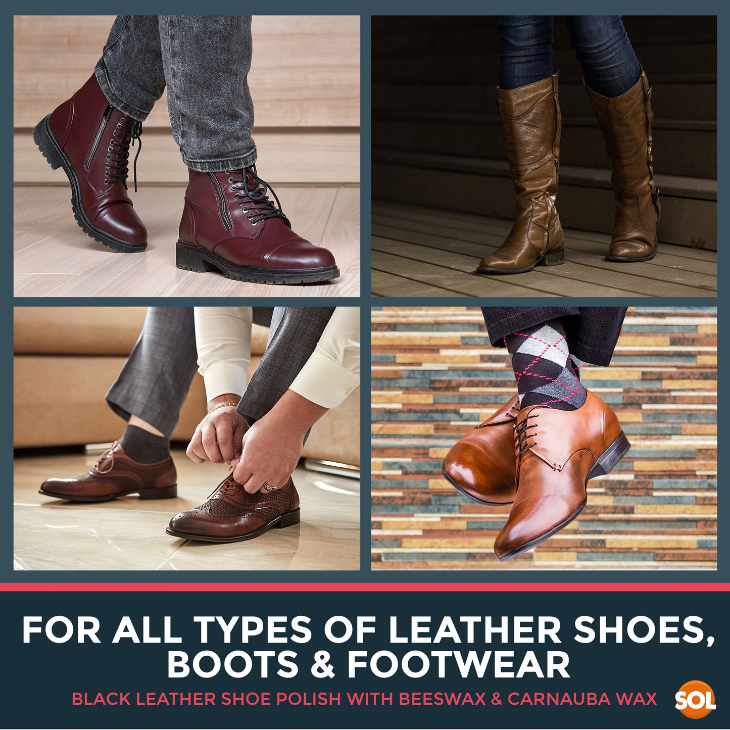 Wax Shoe Polish Brown 50ml Leather Boot Cleaner | 3 Pack