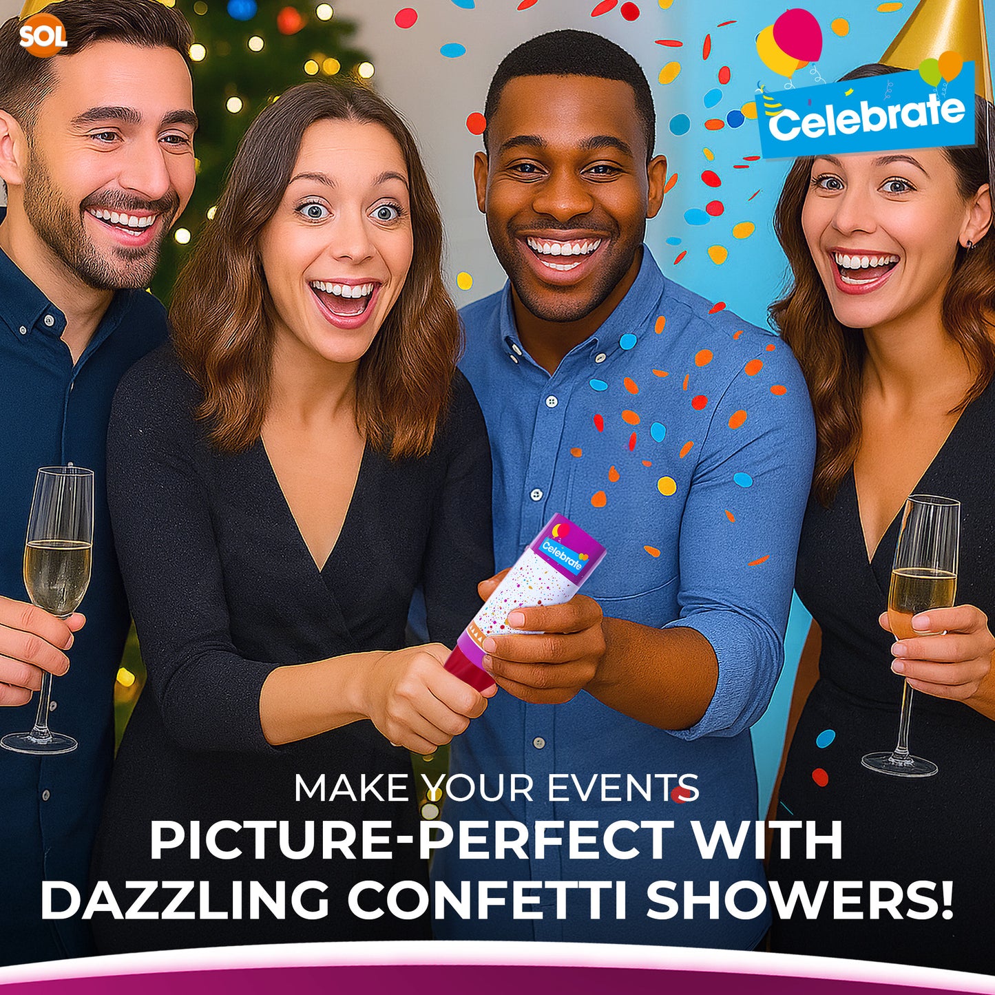 Confetti Cannons | Parties Weddings Birthdays Celebrations | 48 Pack