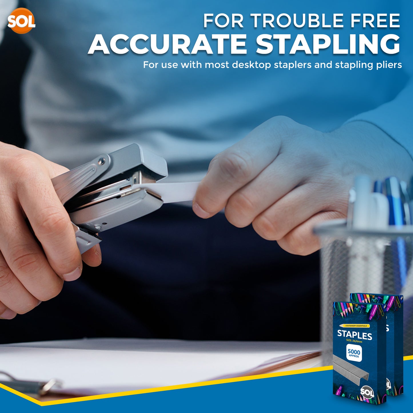 Office Staples 26/6 | Standard Fit Staplers | 5000 Pack