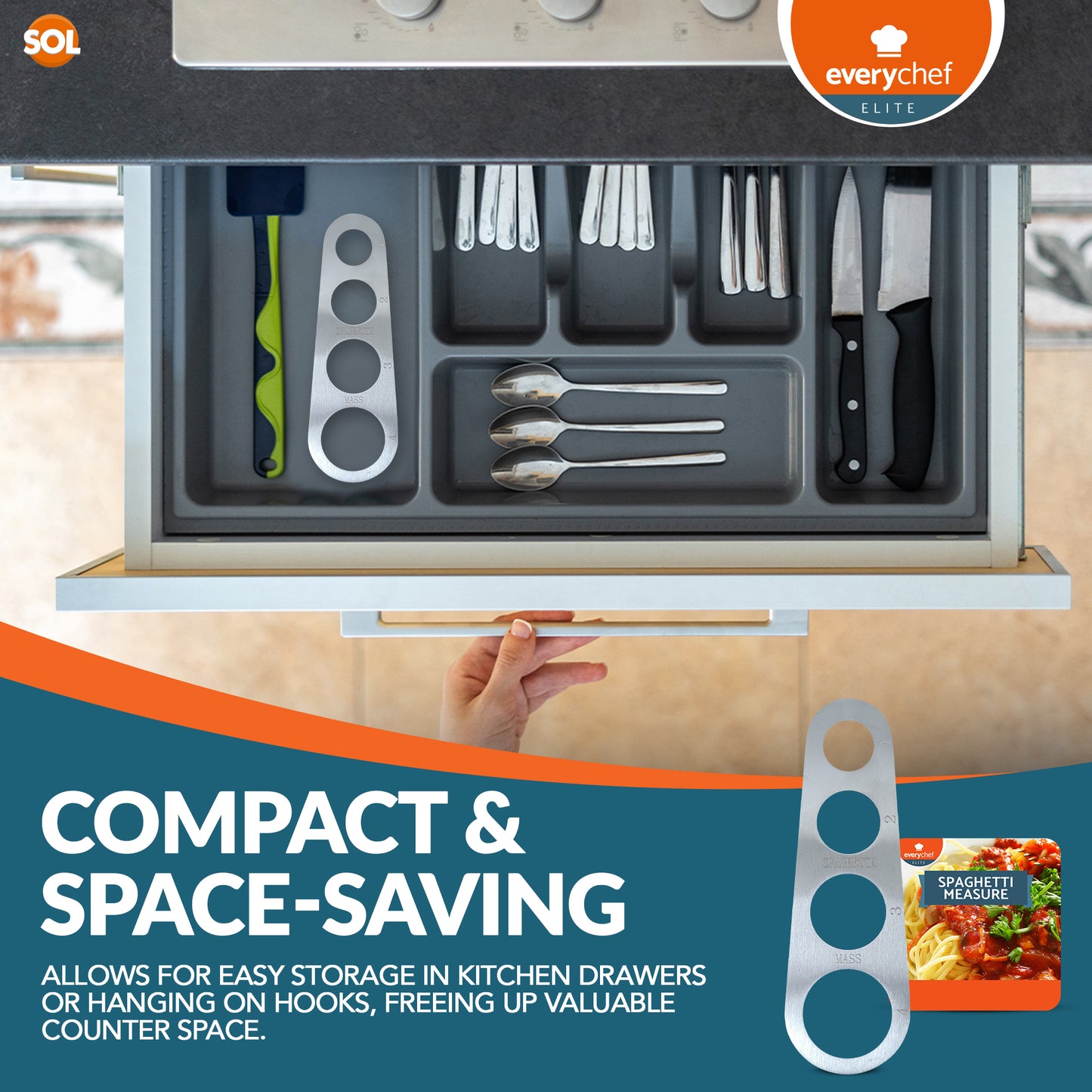 Spaghetti Pasta Measure Tool Stainless Steel | 1Ð4 Portion Guide