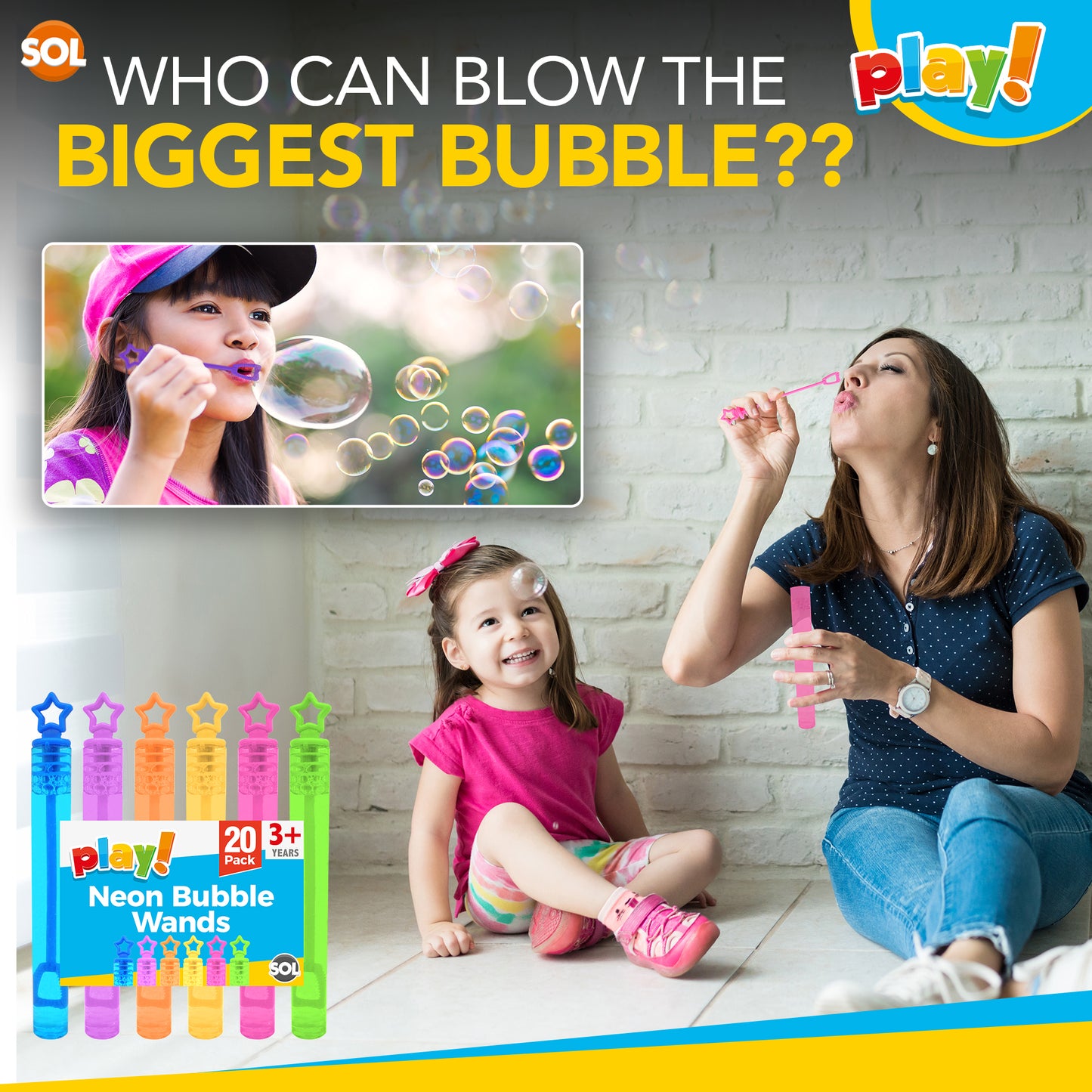 Kids Party Bag Bubbles Mini Wands 8cm | Bubble Tubes | 20 Pack
