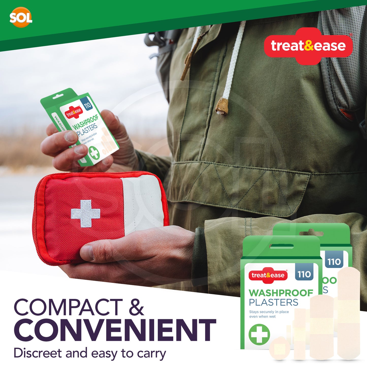 110–440 Pack Waterproof Washproof Plasters | First Aid for Kids & Adults
