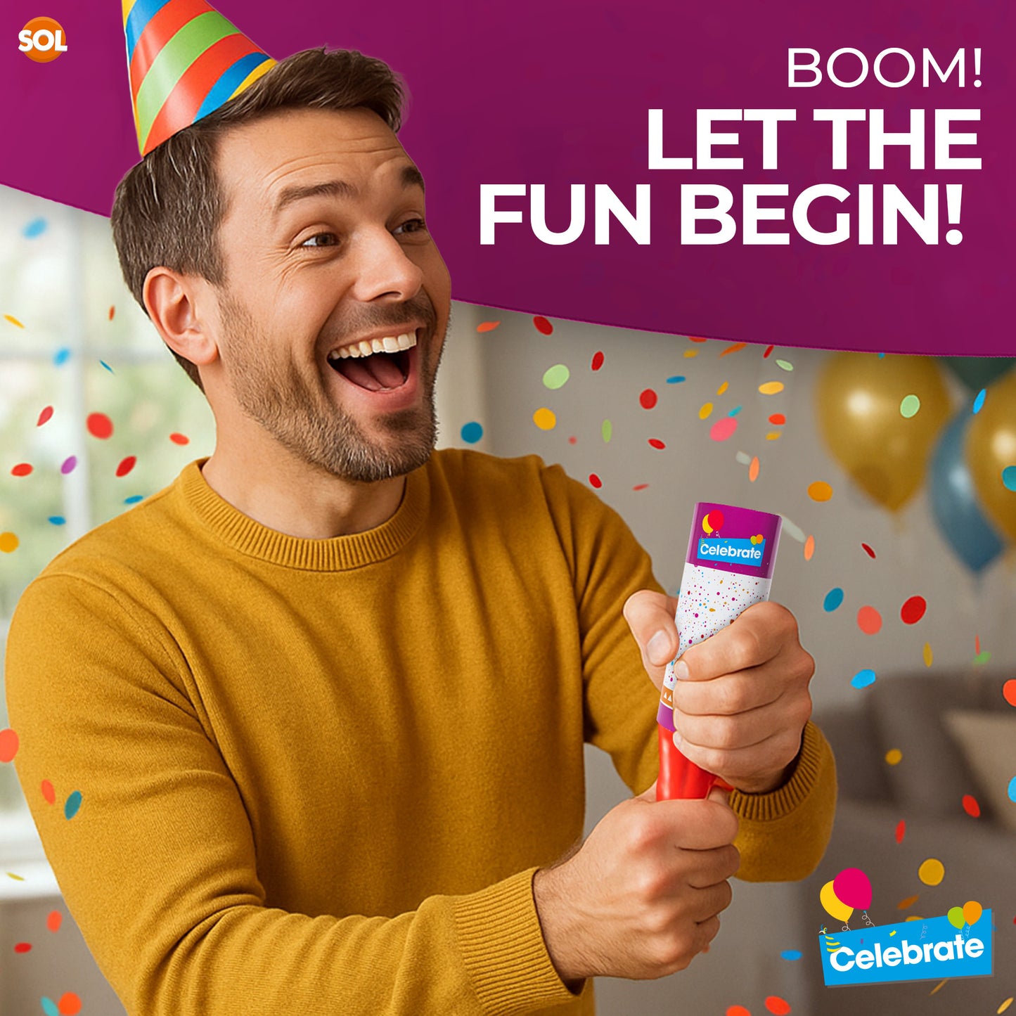 Confetti Cannons | Parties Weddings Birthdays Celebrations | 48 Pack