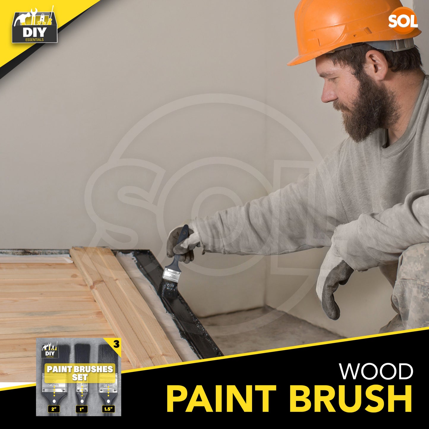 Paint Brush Set 1", 1.5", 2" | Gloss & Wood Furniture | 144 Pack