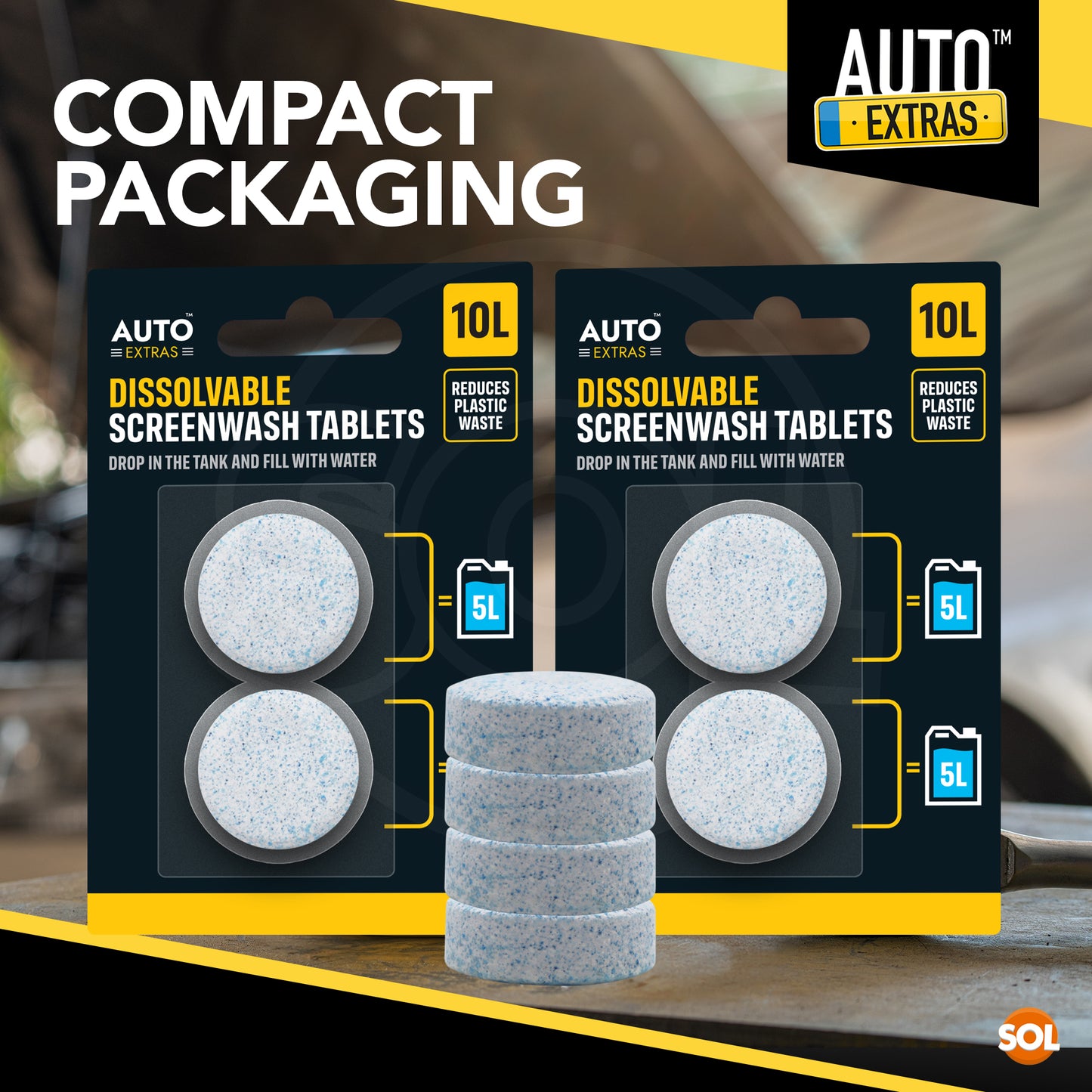 Dissolvable Screen Wash Tablets for Cars | Streak-Free Shine | 4 Pack