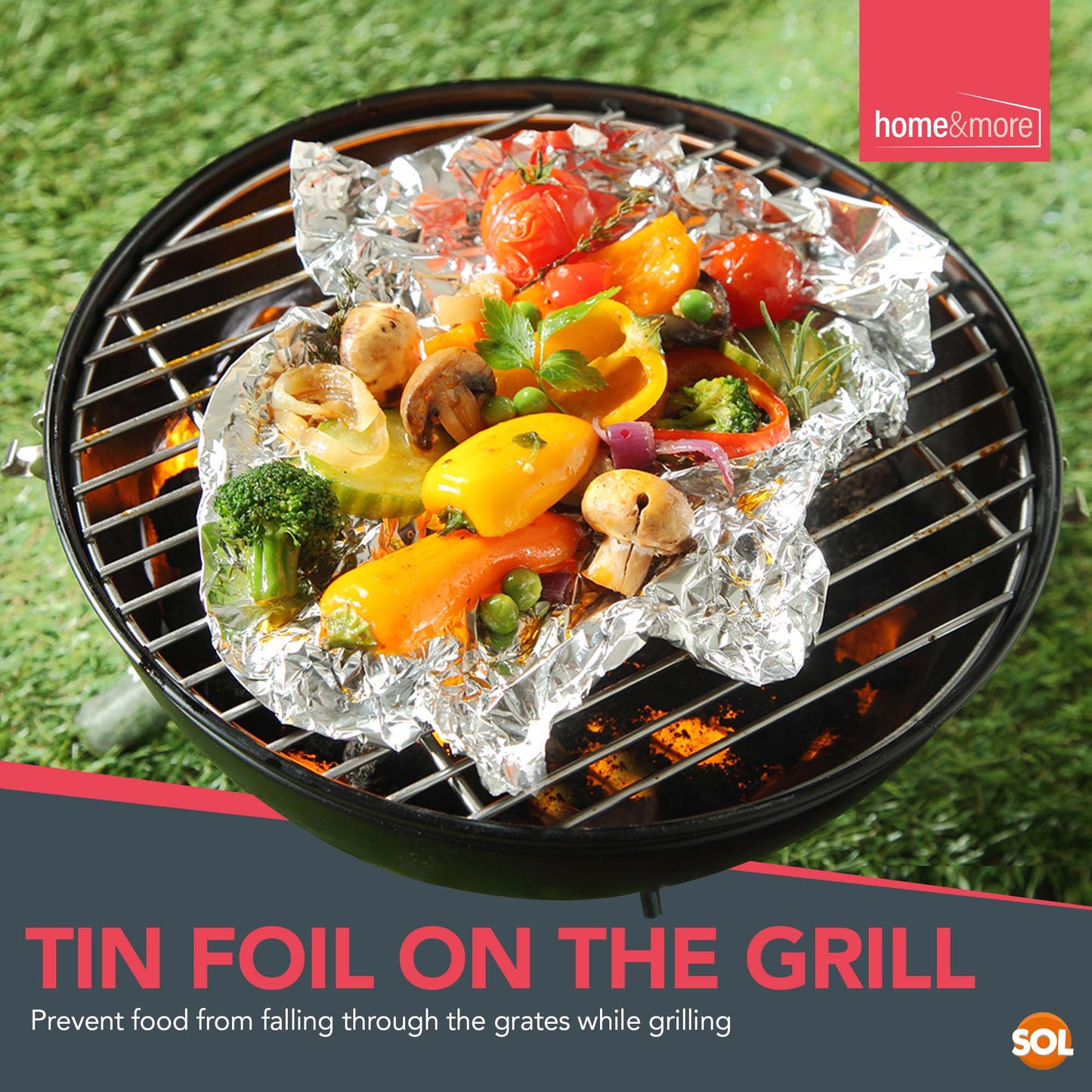Tin Foil Roll Aluminium 8M x 29cm | Non-Stick Kitchen BBQ | 8 Pack