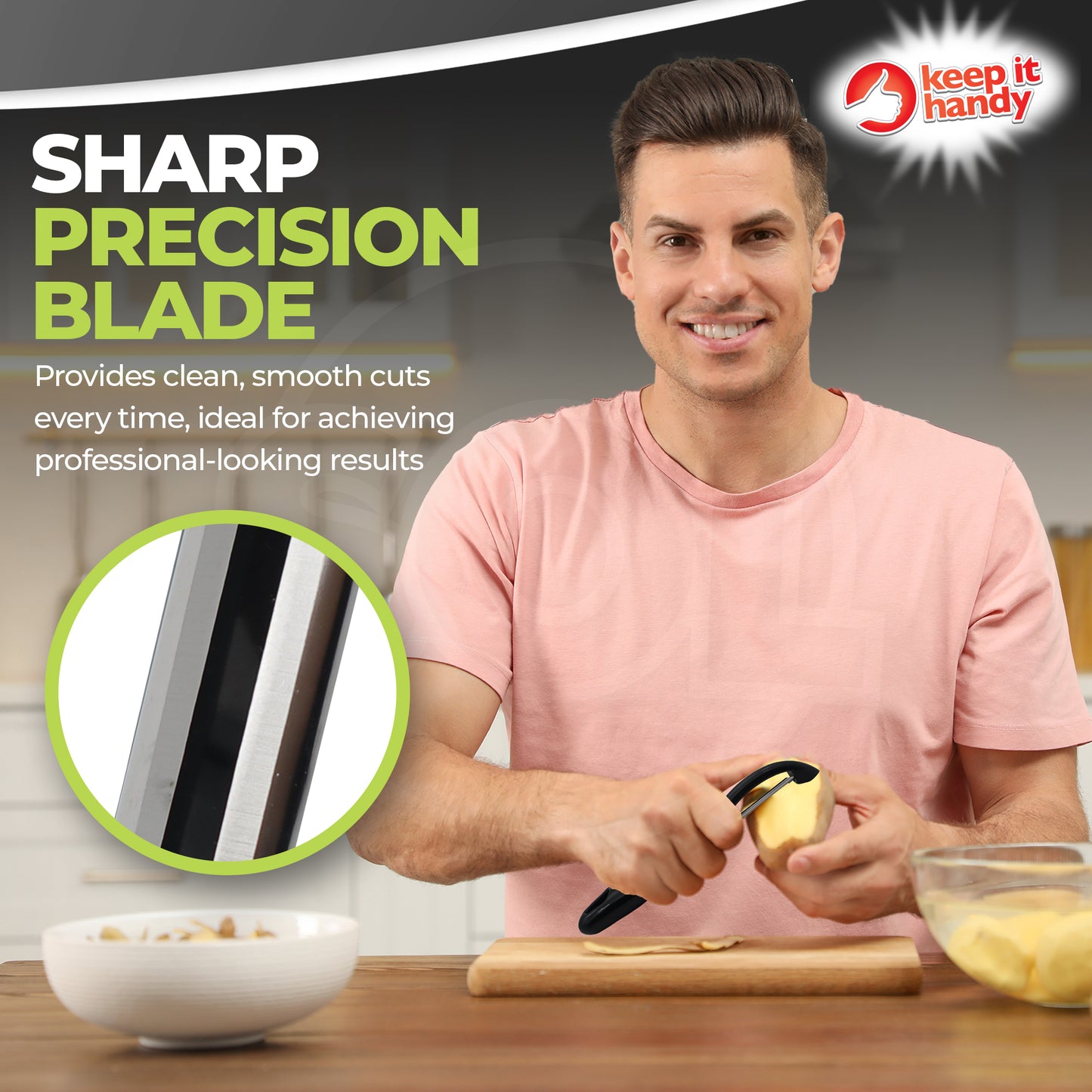 SOL 2pk Stainless Steel Peelers – Non-Slip Grip, Hanging Loop – Sharp Blades for Effortless Peeling – Ideal for Potatoes, Carrots & Other Vegetables – Dishwasher Safe Kitchen Tool