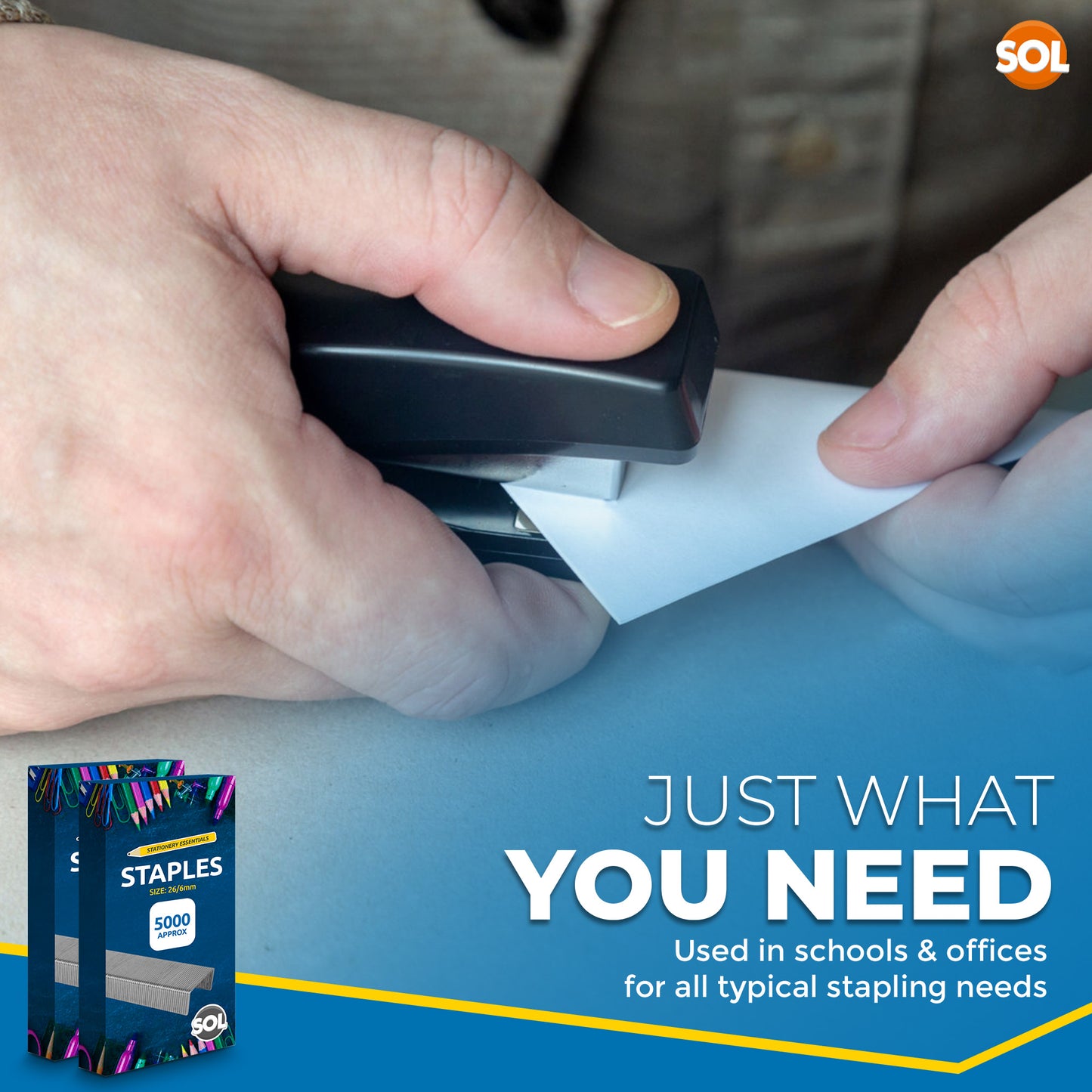 Office Staples 26/6 | Standard Fit Staplers | 5000 Pack