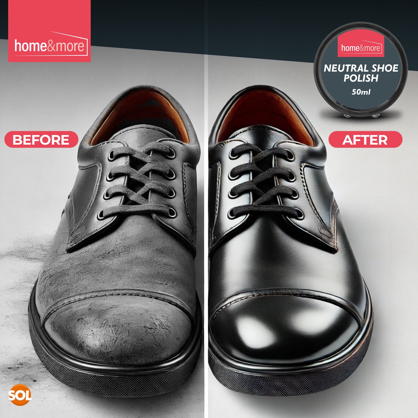 Neutral Shoe Polish Wax 50ml Leather Boot Cleaner | 3 Pack