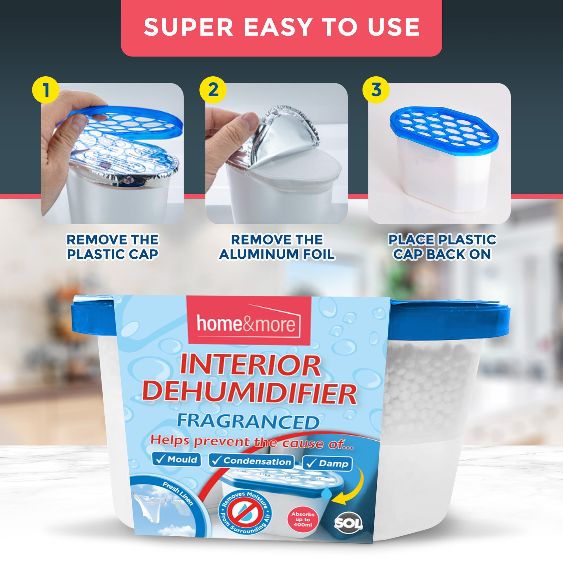 6-36 DEHUMIDIFIER Interior Damp Moisture Mould Mildew Caravan Fragranced 400ml