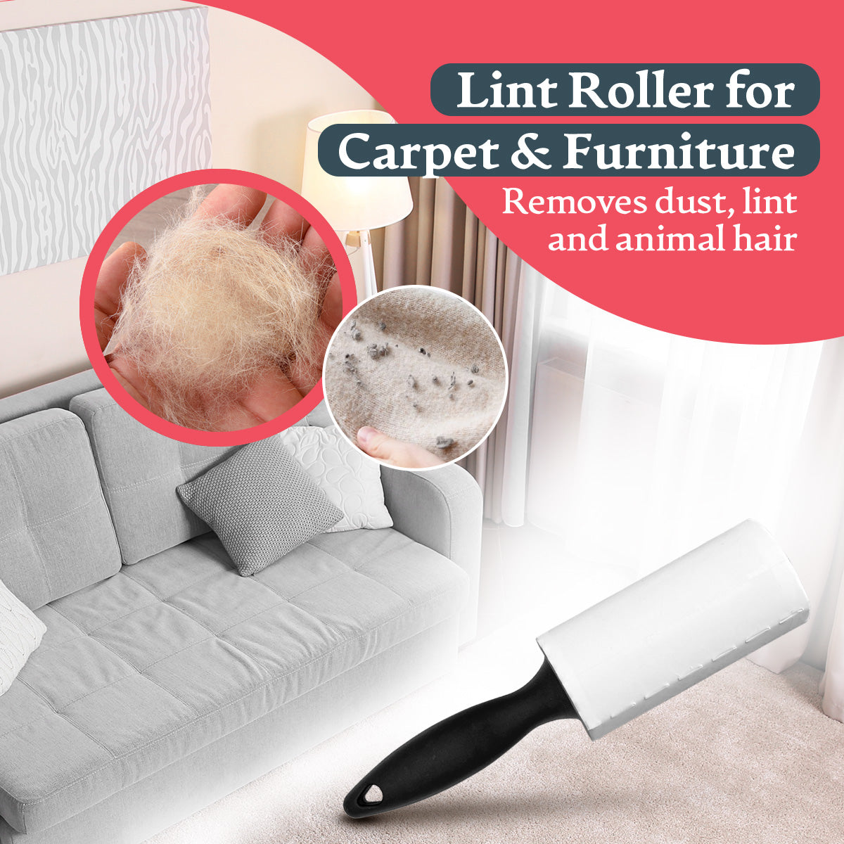 3pk x 10m Lint Roller Refills Rolls Pet Hair Clothes Fluff Dust Remover Sticky