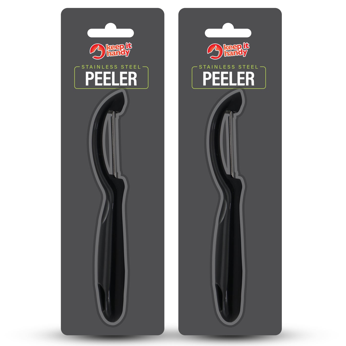 SOL 2pk Stainless Steel Peelers – Non-Slip Grip, Hanging Loop – Sharp Blades for Effortless Peeling – Ideal for Potatoes, Carrots & Other Vegetables – Dishwasher Safe Kitchen Tool
