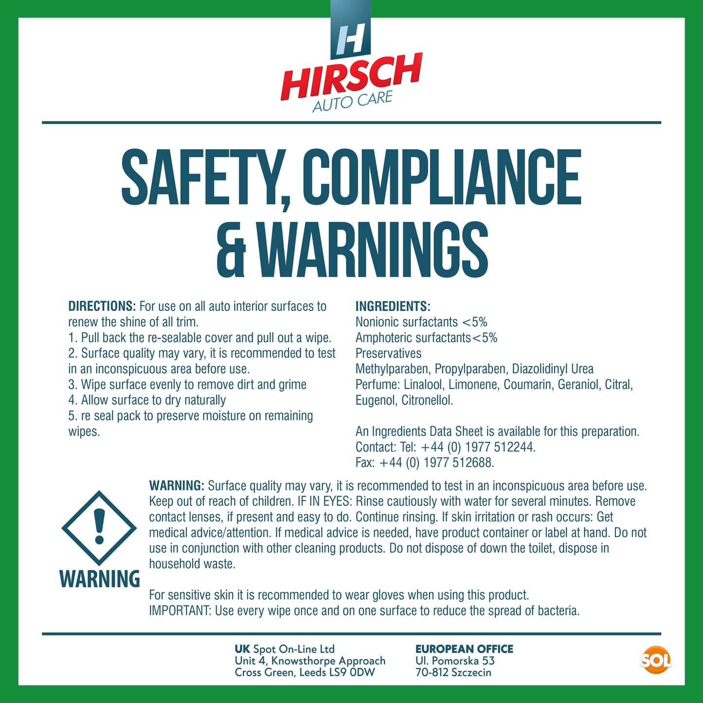 Car Dash Wipes | Gloss Interior Dashboard Cleaner | 200 Pack