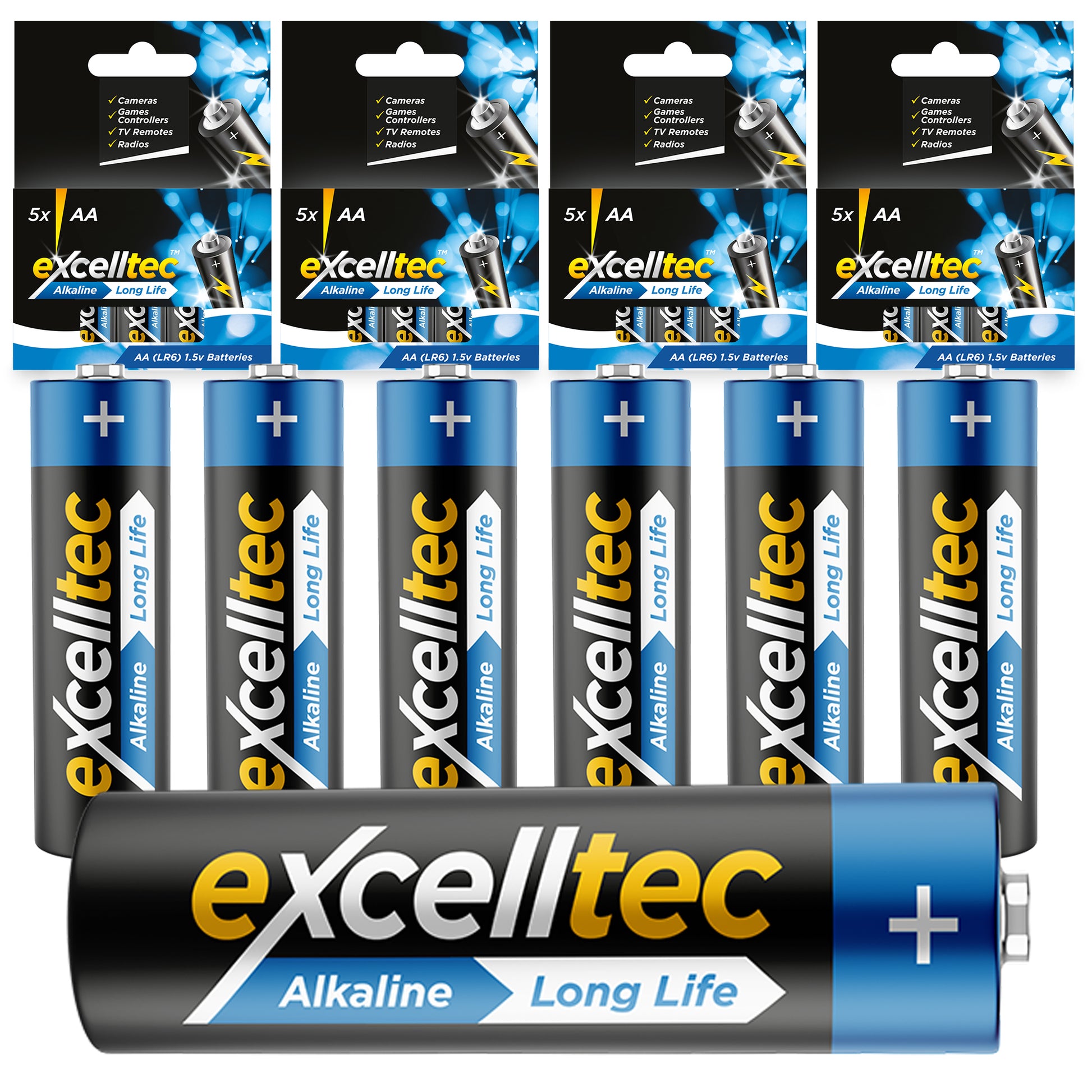 20pk Excelltec AA / AAA Batteries - Alkaline - Long Life Batteries for Everyday Devices