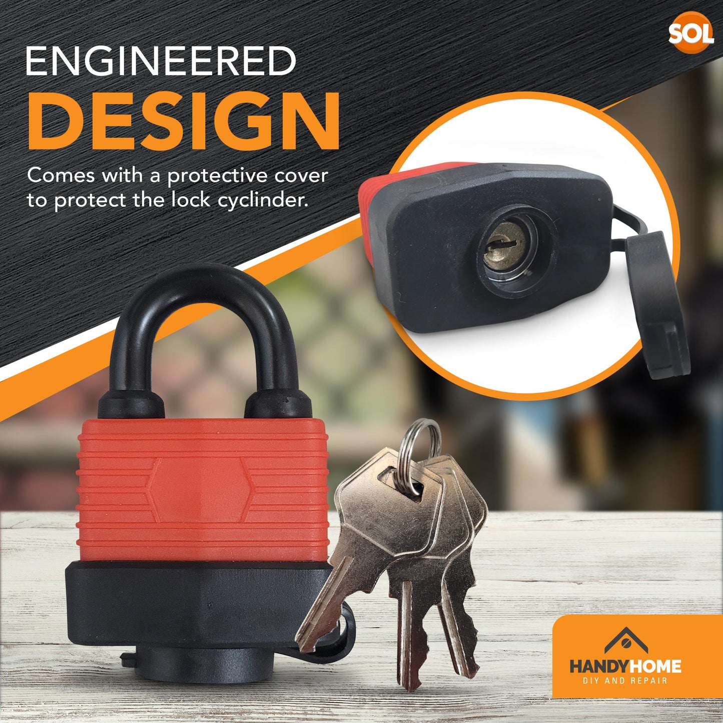 Heavy Duty Weatherproof Padlock 40mm Outdoor Security Iron Lock Shed Safety 3Key