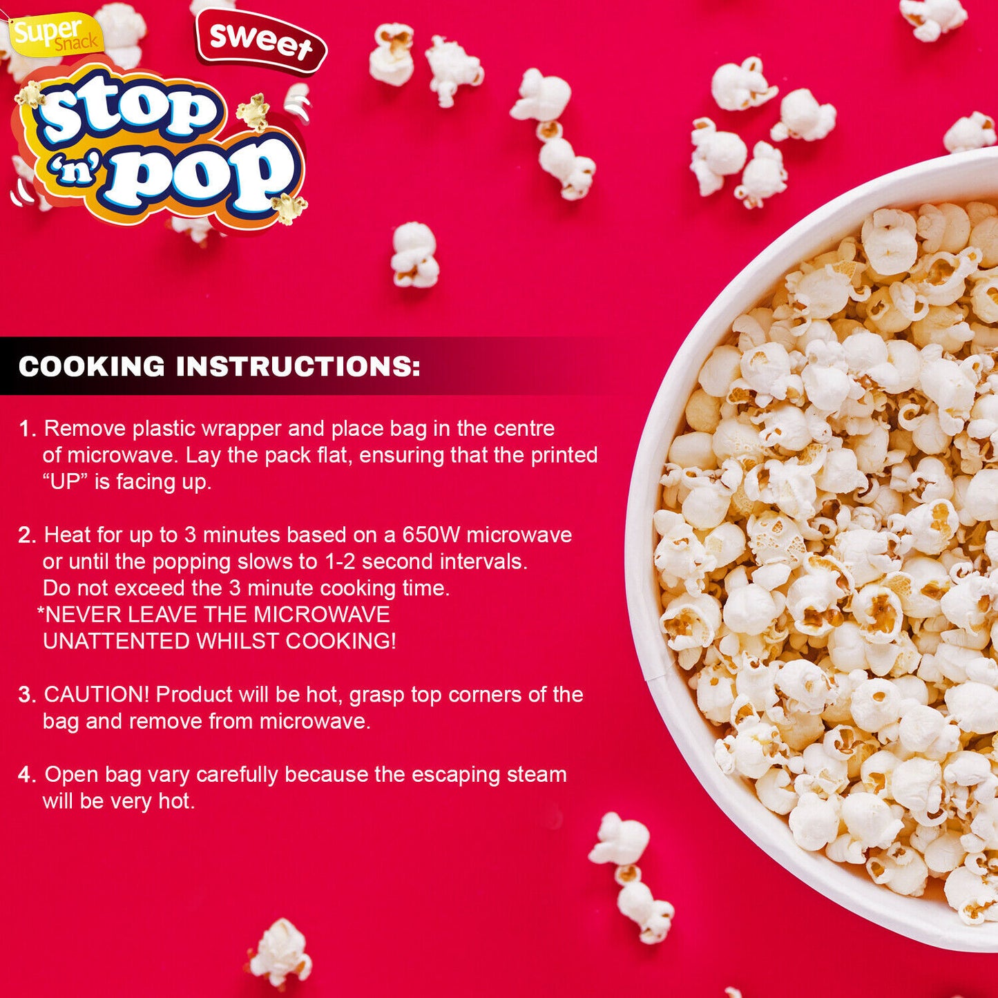 12pk x 85g Microwave Popcorn | Sweet & Butter Flavour Movie Cinema Theatre Party