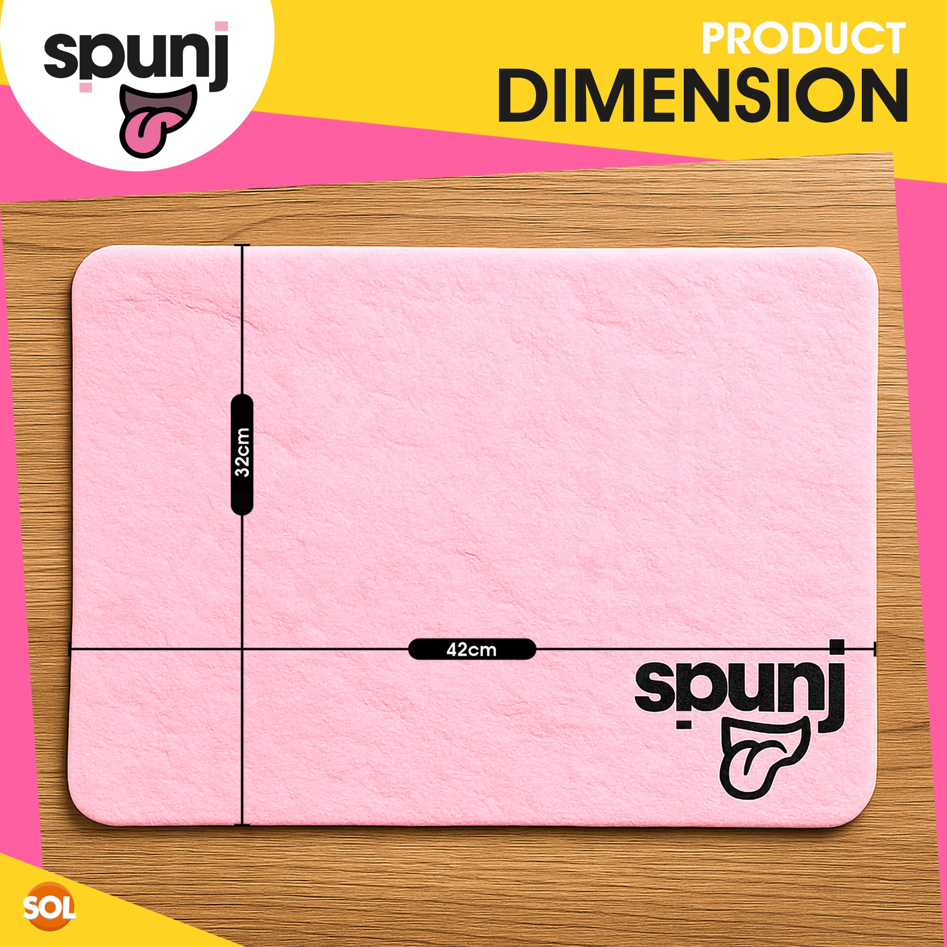 2X Spunj Cleaning Cloth Pink Sponge Huge Super Absorbent Kitchen Washing Car Pad