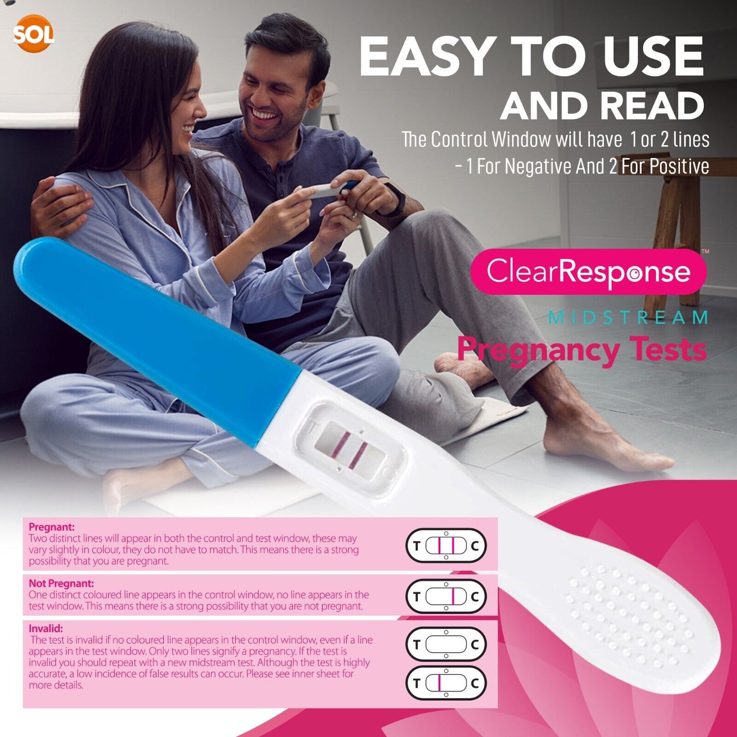 3-9 Pack Midstream Pregnancy Tests Sticks HCG Early Detection Kit 99%+ Accuracy