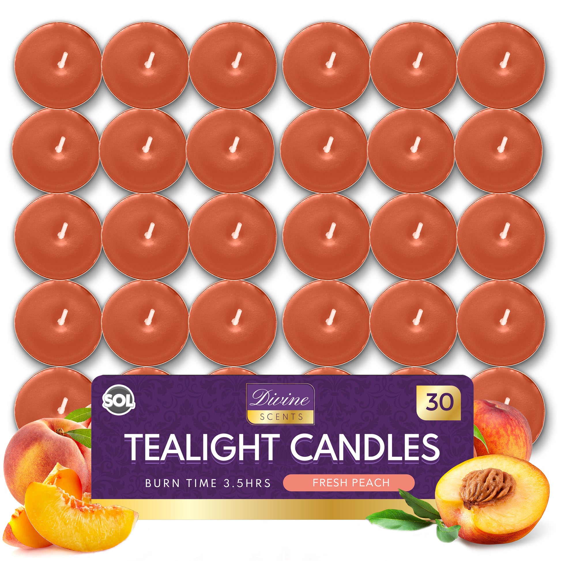 30pk Scented Tea Lights Candles | Various Perfumes 4 Hour Burn Night T Tealights
