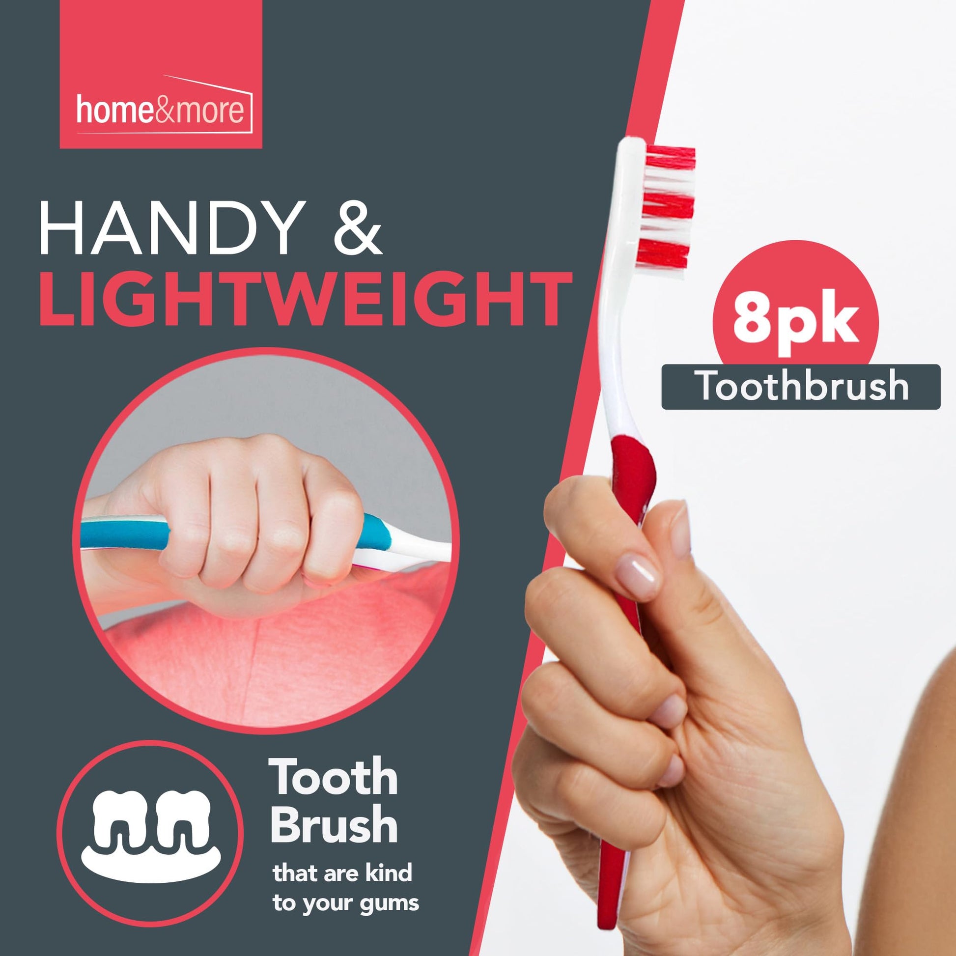 8pk Toothbrushes Multipack Soft Bristles Manual Pack Dental Care Oral Hygiene