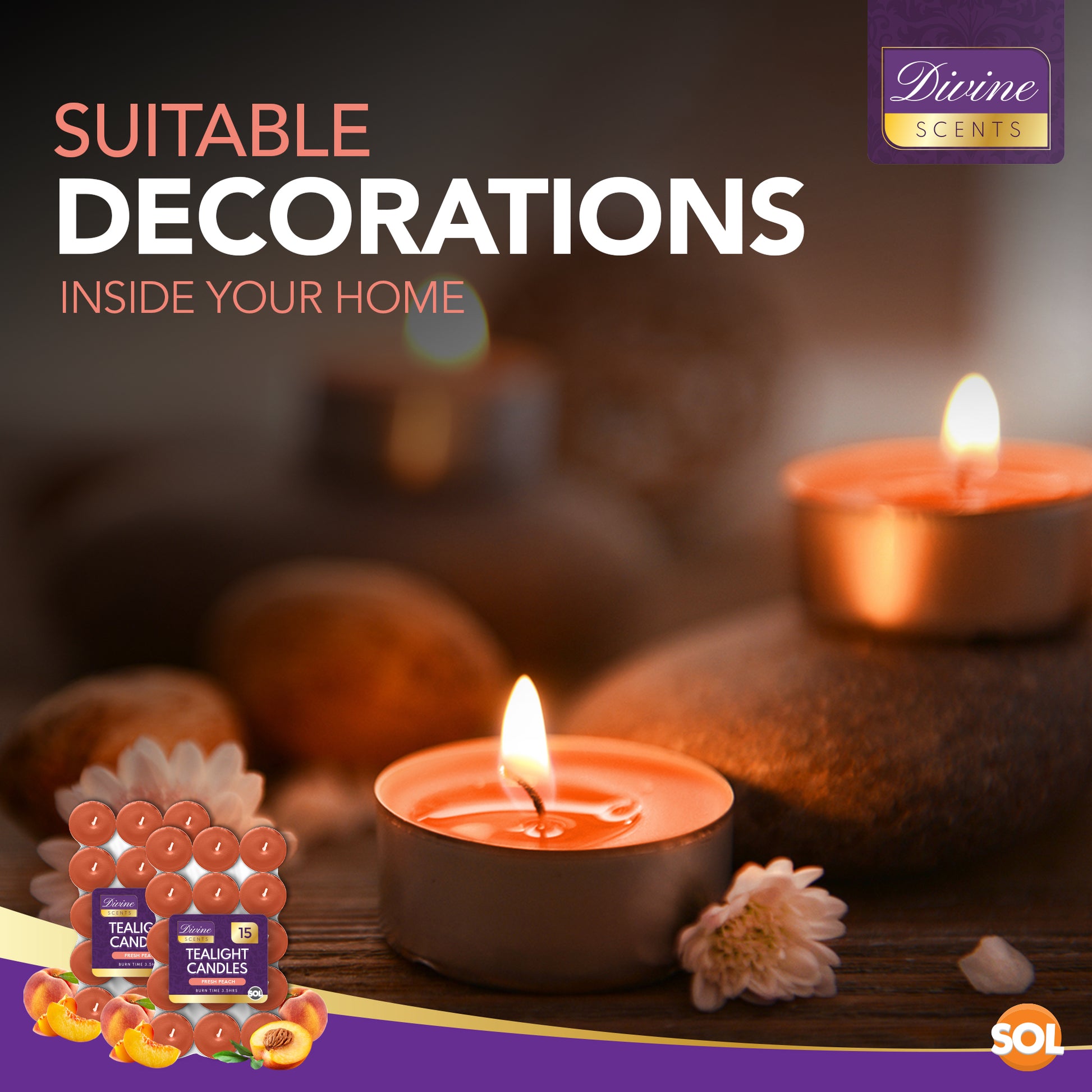 30pk Scented Tea Lights Candles | Various Perfumes 4 Hour Burn Night T Tealights