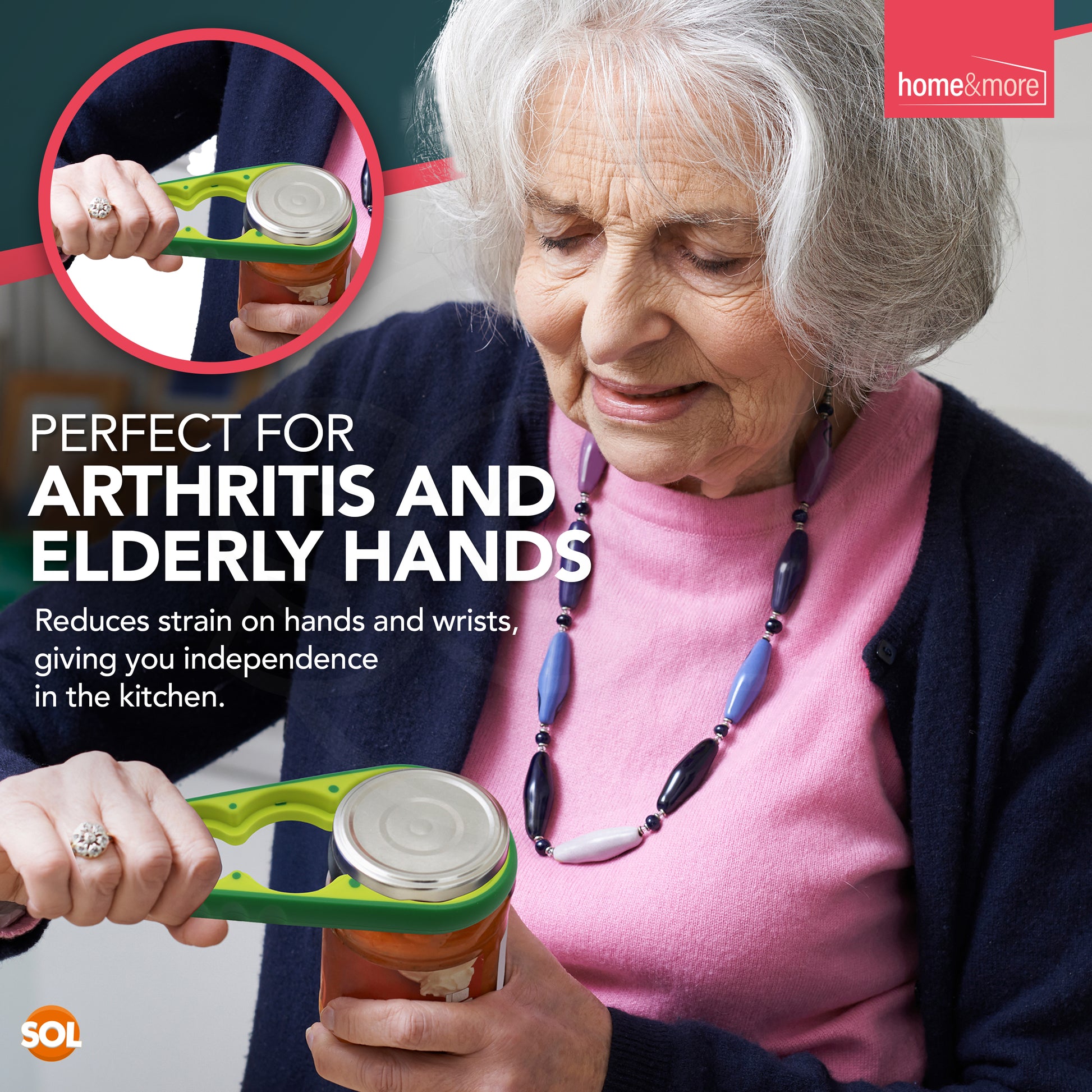 Easy Grip Jar Opener | Lid & Bottle Opening Multitool for Arthritis