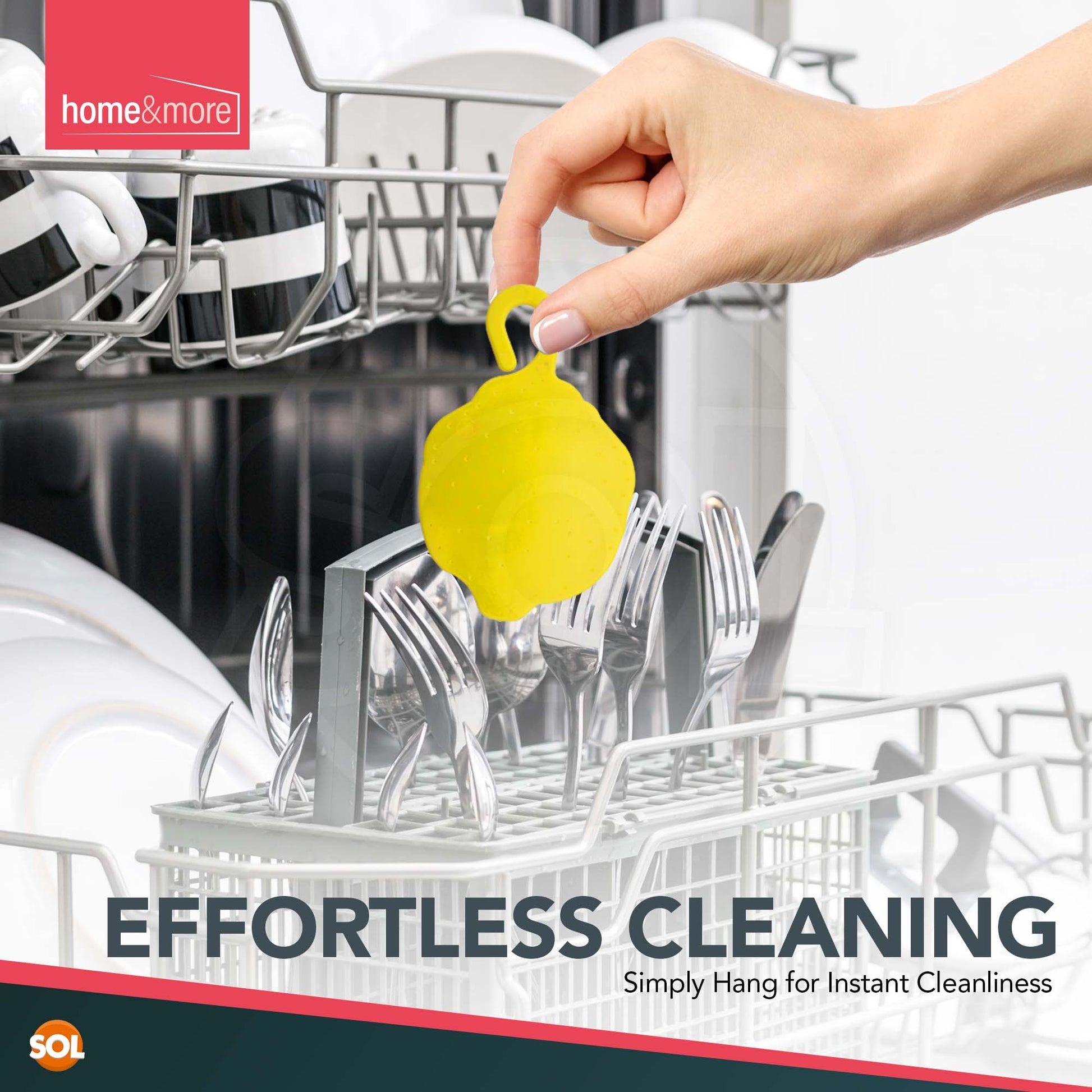 2-10pk Dishwasher Freshener Lemon Fragrance Scent Deodoriser Freshens Clip-On