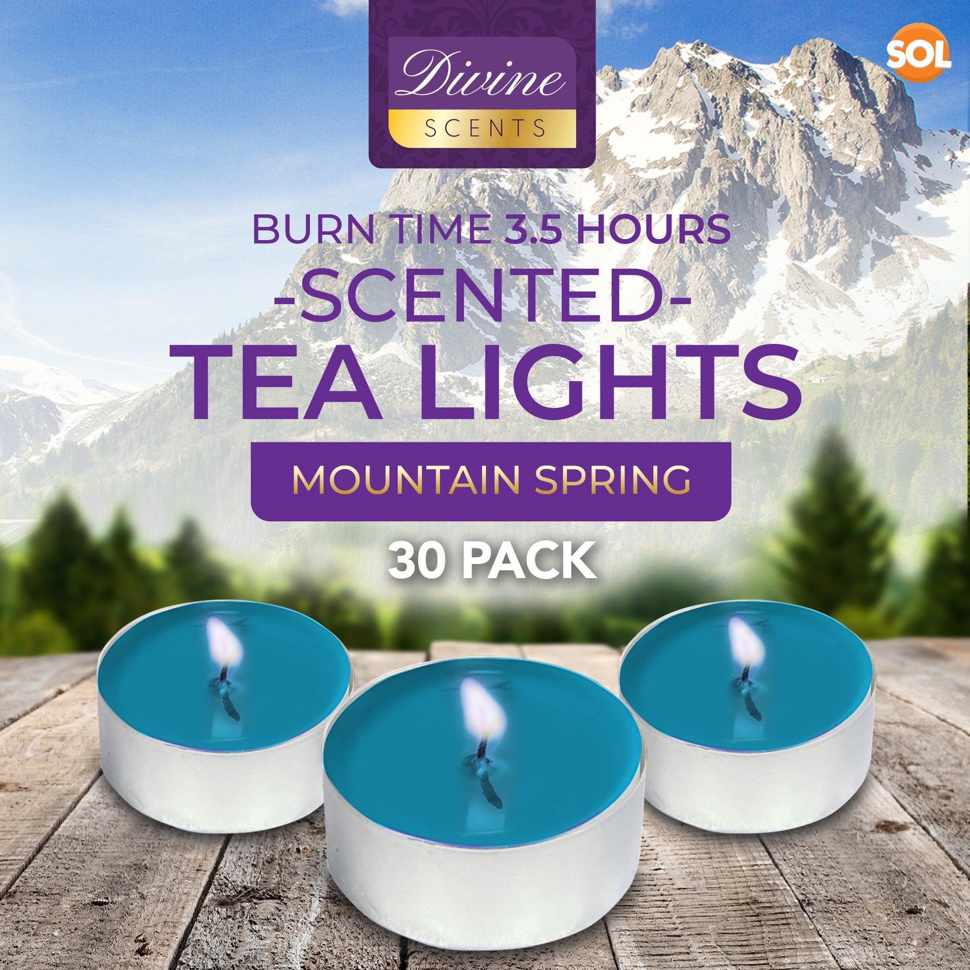 30pk Scented Tea Lights Candles | Various Perfumes 4 Hour Burn Night T Tealights