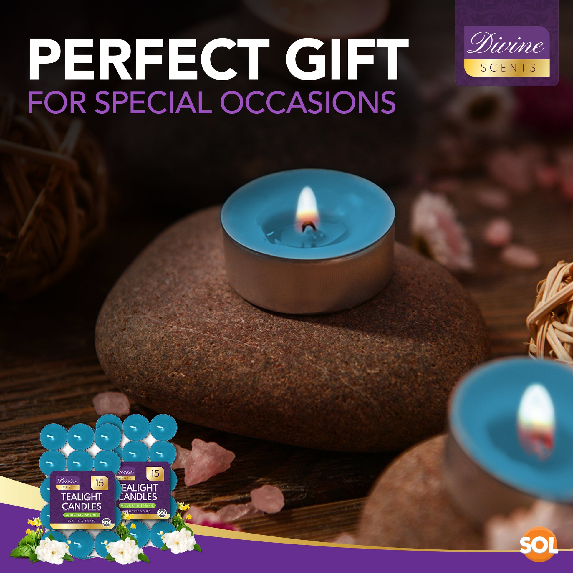 30pk Scented Tea Lights Candles | Various Perfumes 4 Hour Burn Night T Tealights