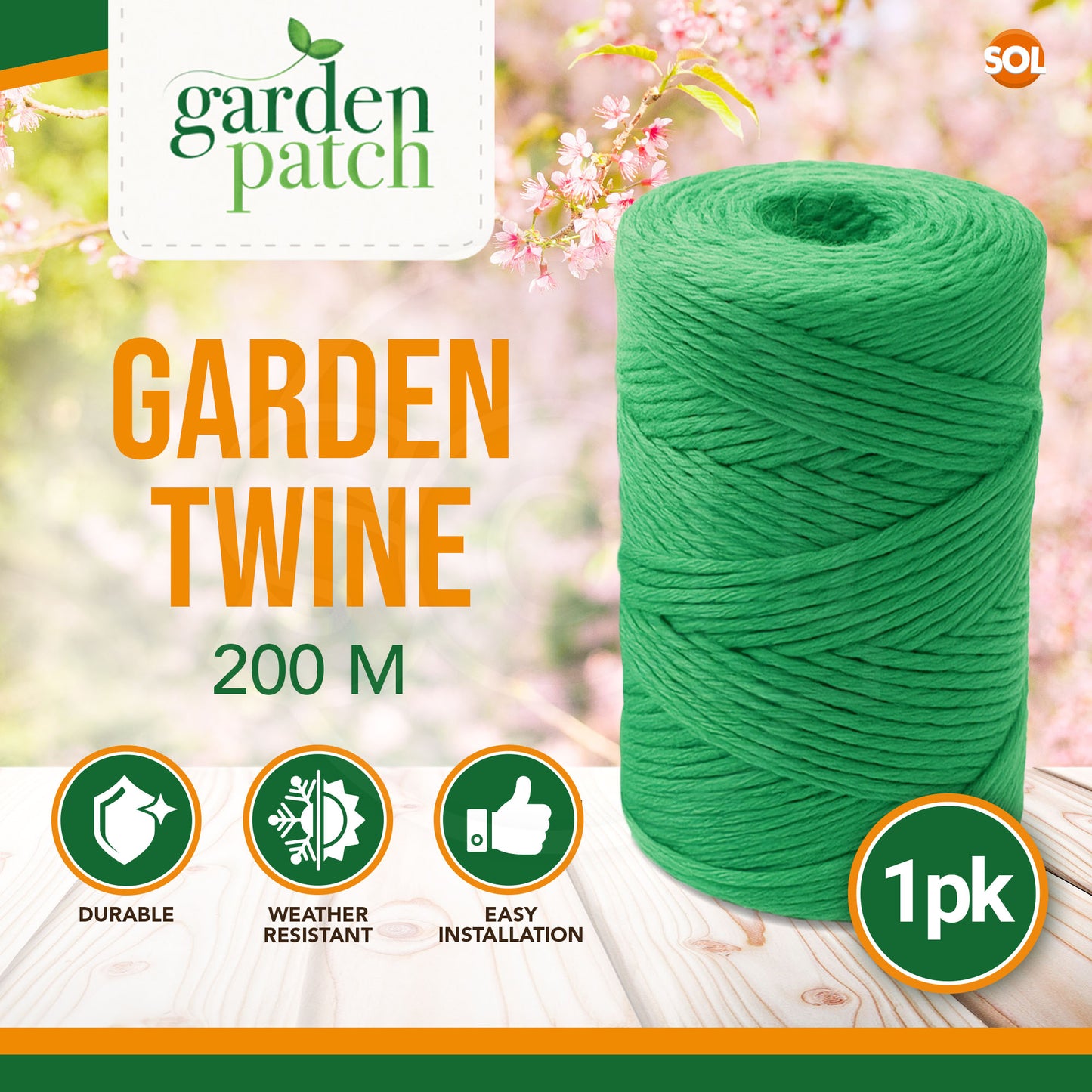 200-600M Green Garden String Twine Heavy Duty Gardening Plant Support Craft