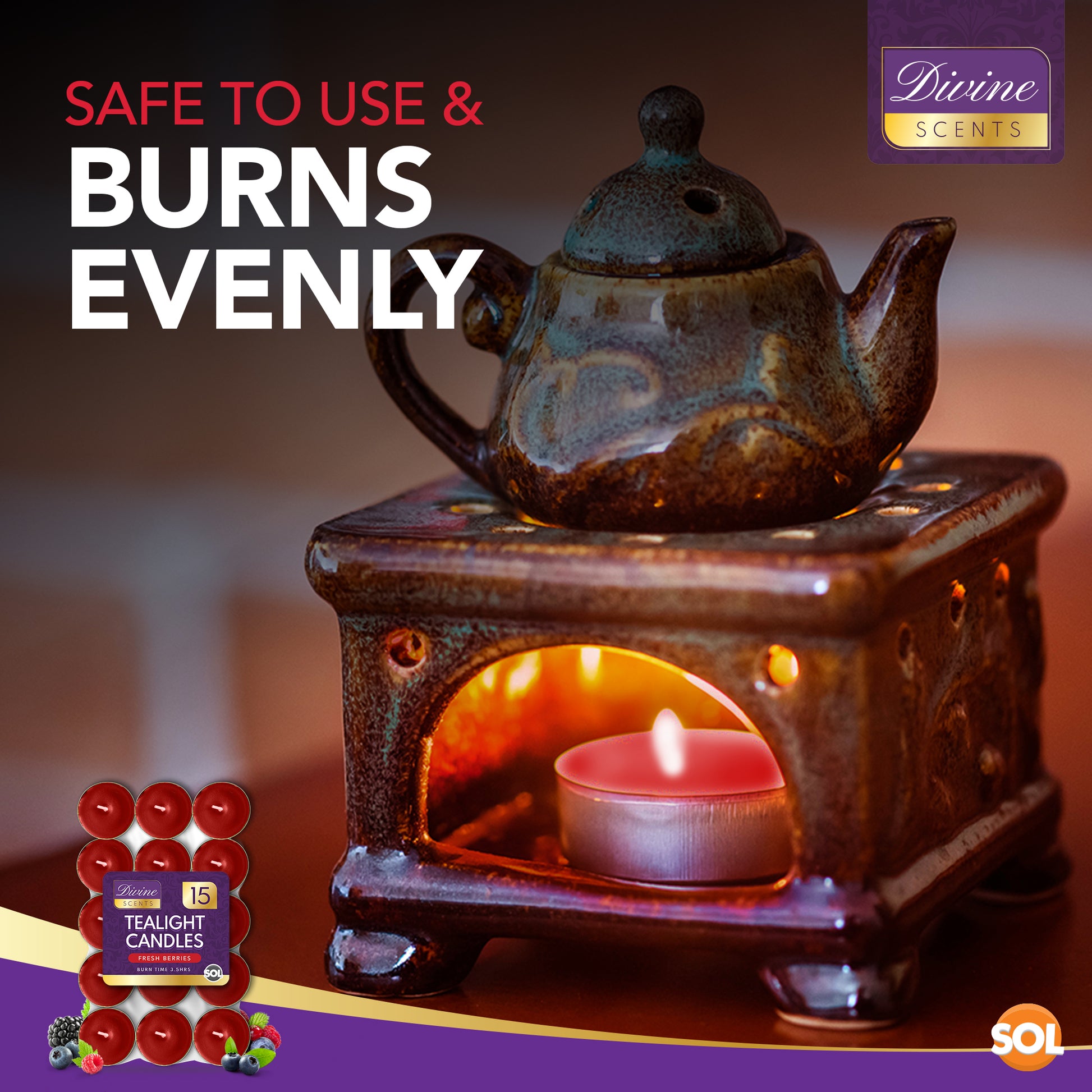 30pk Scented Tea Lights Candles | Various Perfumes 4 Hour Burn Night T Tealights