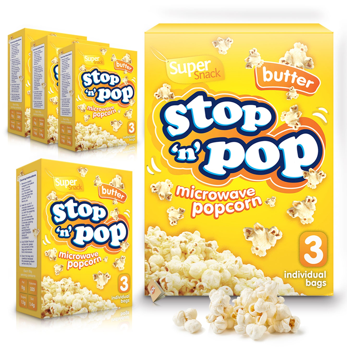 Microwave Popcorn Butter, Salted, Sweet Flavour | 15 Pack