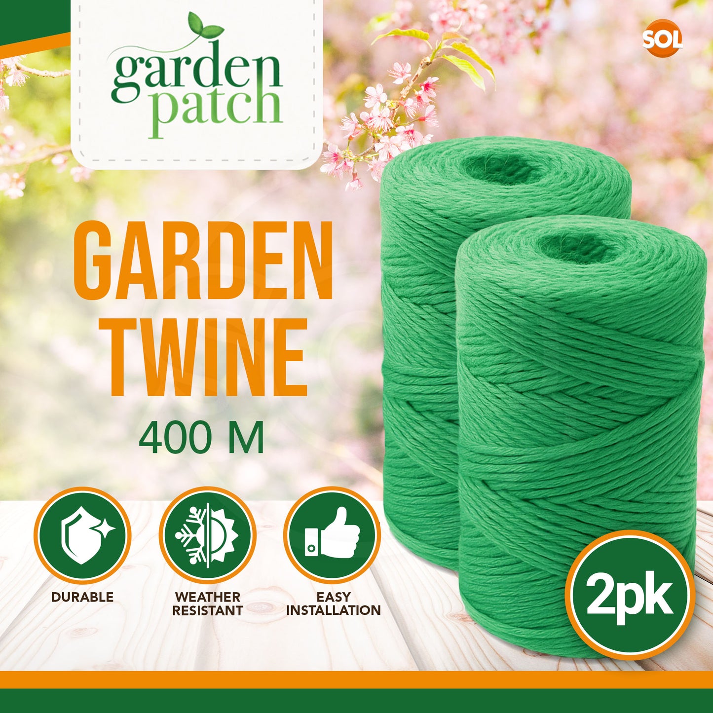 200-600M Green Garden String Twine Heavy Duty Gardening Plant Support Craft