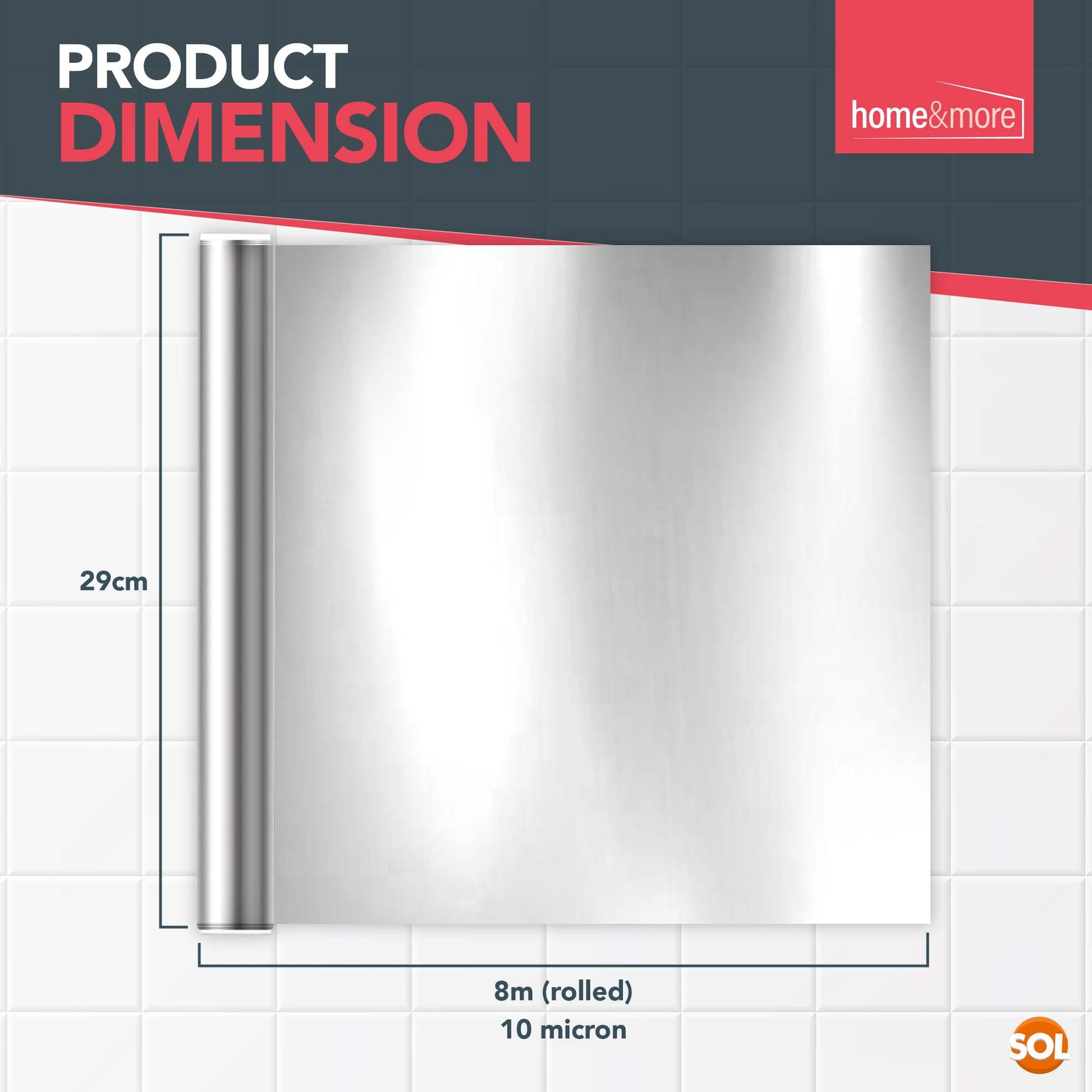 32-384M x 290mm Kitchen Foil Strong Tin Aluminium Roll Food Catering Wrapping