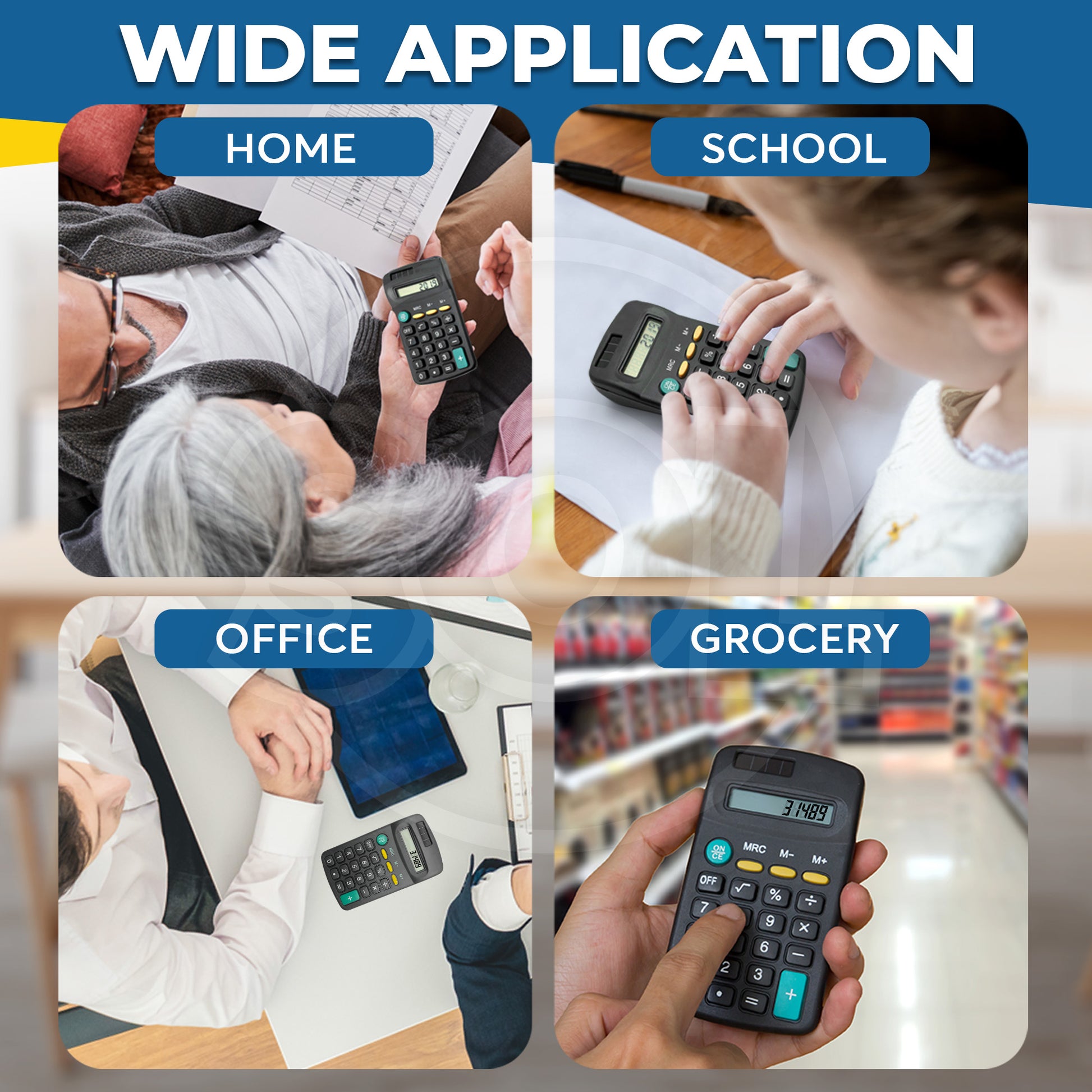 2-20 Mini Pocket Calculator Small| 8 Digit Display Office Home School Stationery